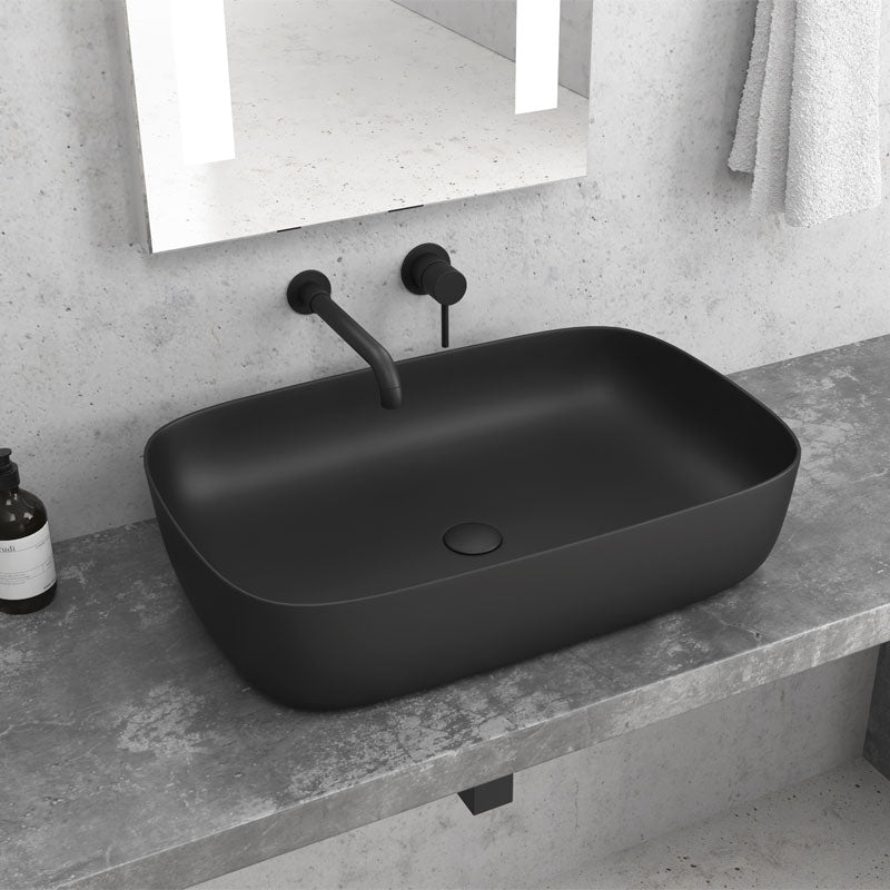 Lavabo D'Appoggio 60x39 Cm Karag Nero Opaco - Dabicasa