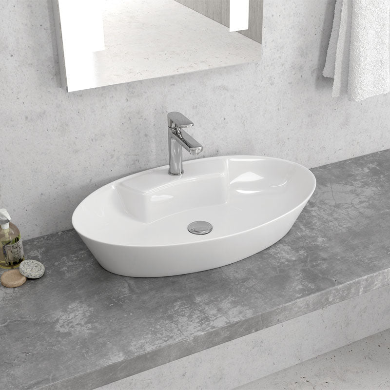 Lavabo D'Appoggio 61x36,5 Cm Karag Bianco Lucido - Dabicasa