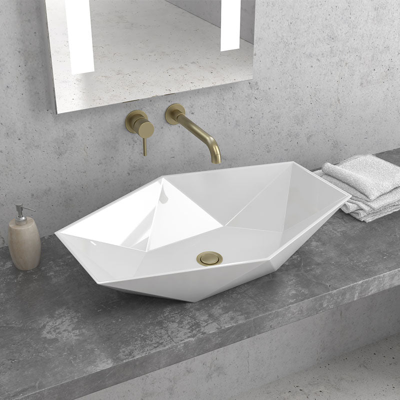 Lavabo D'Appoggio 64x41,5 Cm Karag Bianco Lucido - Dabicasa