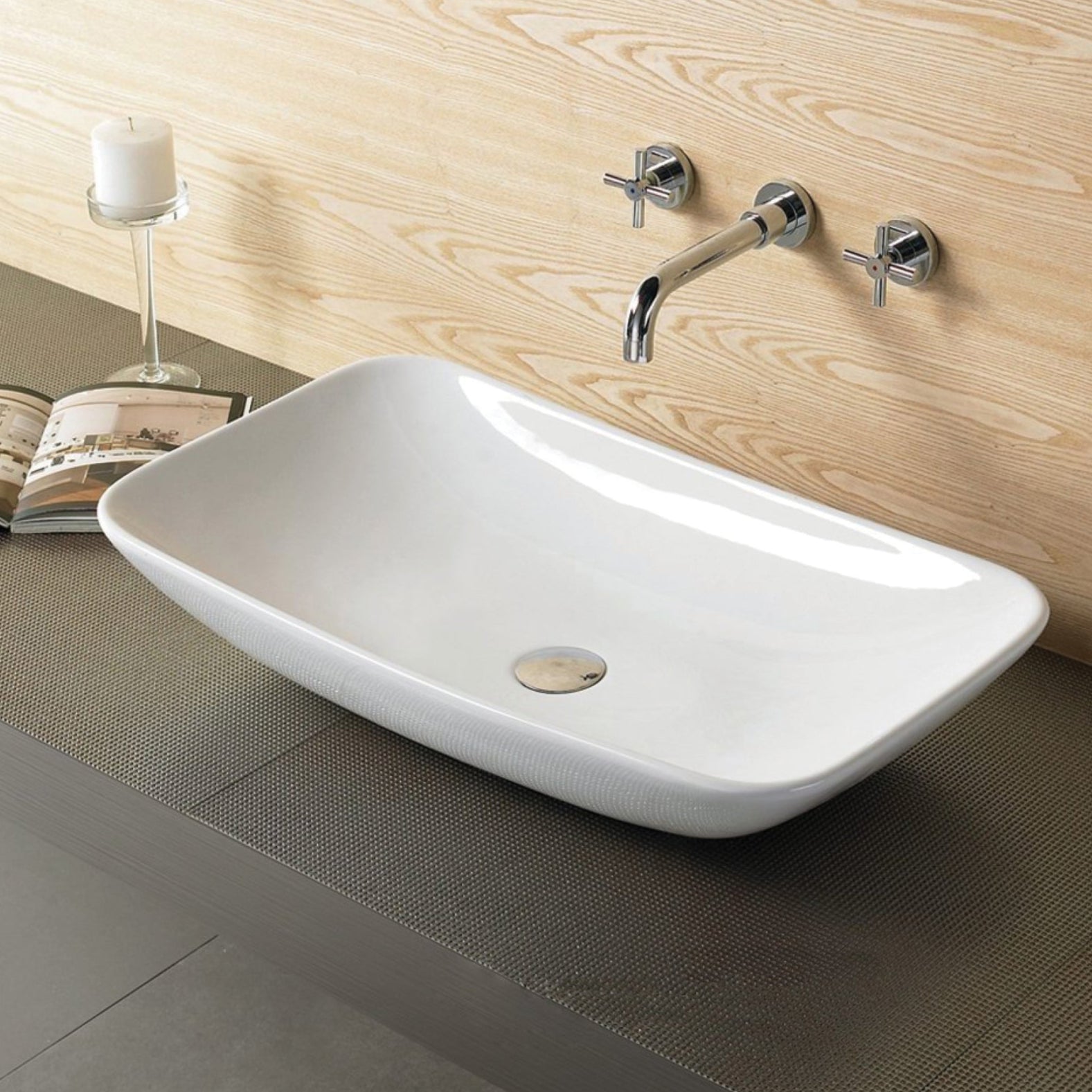 Lavabo D'Appoggio 69x40 Cm Rubicer "Break The Rules" Bianco Opaco - Dabicasa