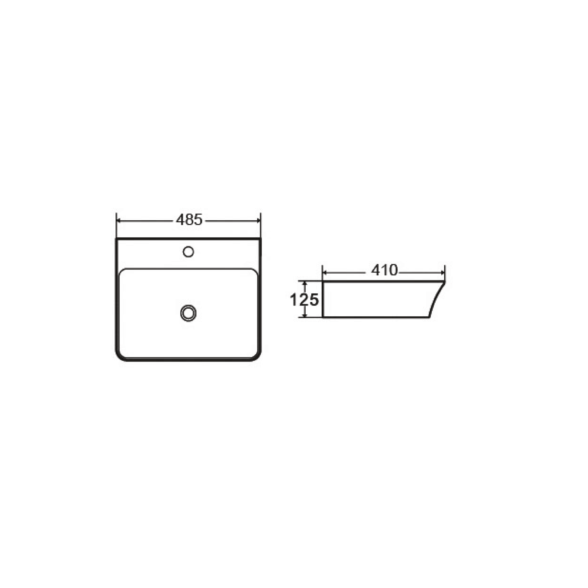 Lavabo D'Appoggio Da 48,5x41 Cm Finitura Bianco Lucido - Dabicasa
