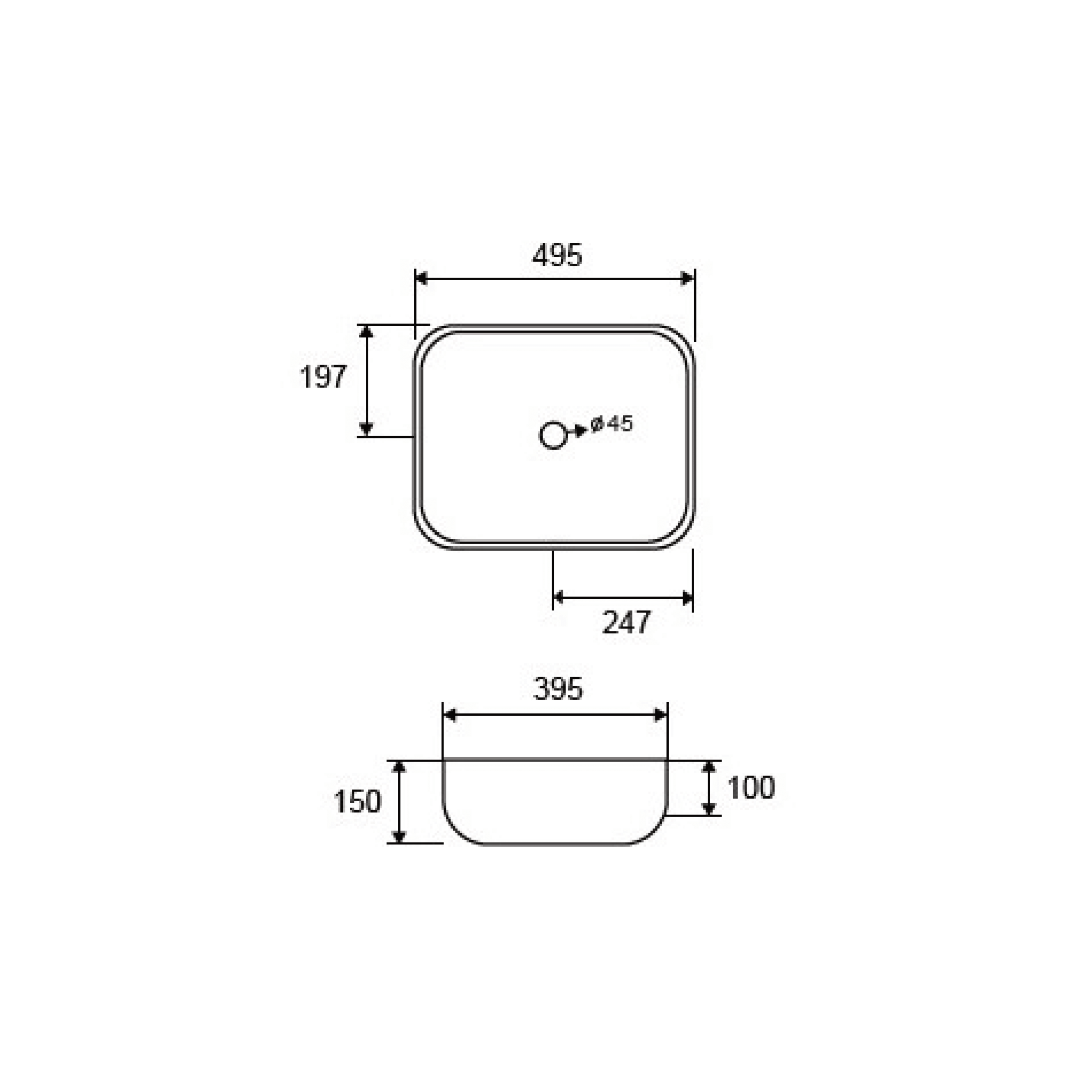 Lavabo D'Appoggio Da 49,5x39,5 Finitura Bianco Lucido - Dabicasa
