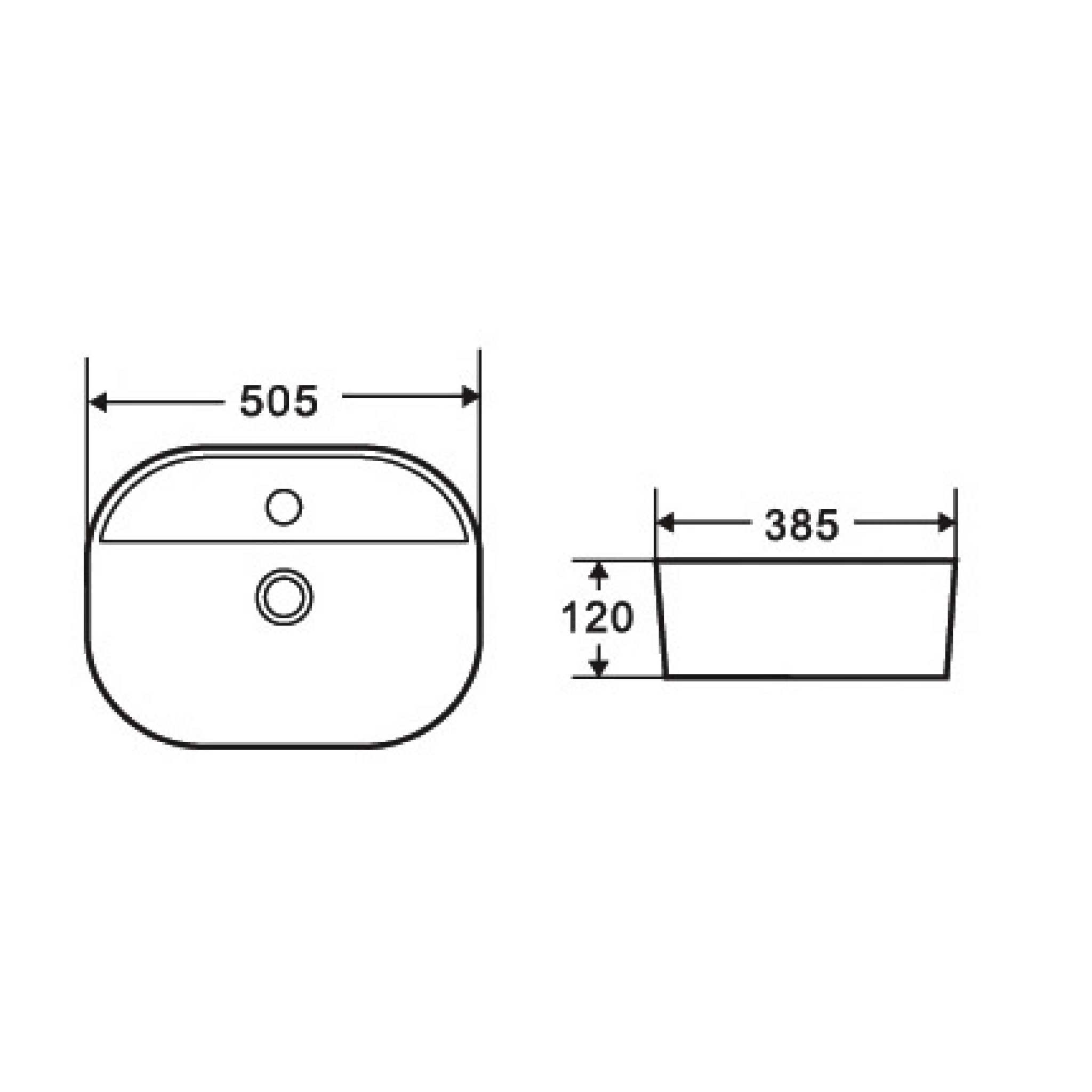 Lavabo D'Appoggio Da 50,5x38,5 Cm Finitura Bianco Lucido - Dabicasa
