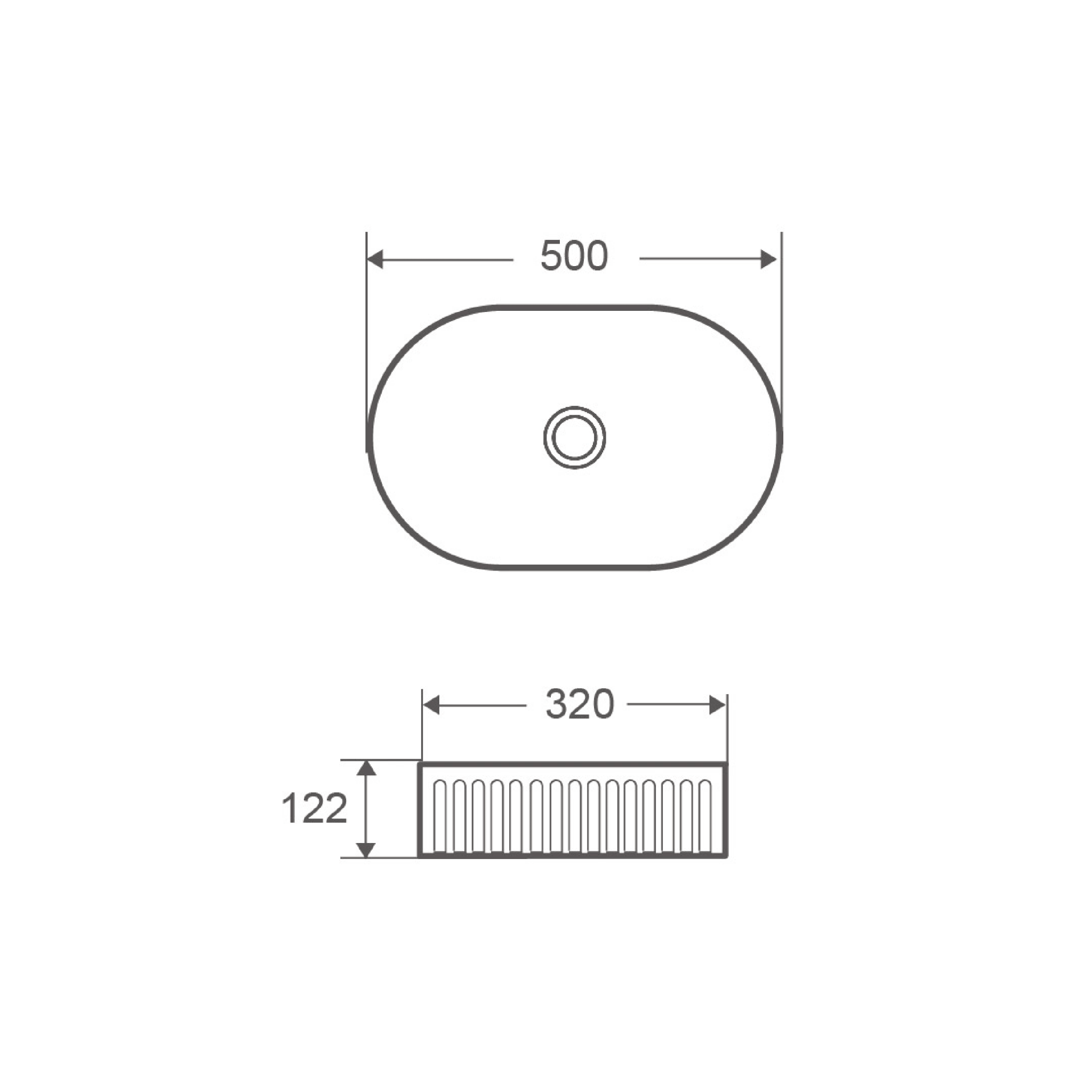 Lavabo D'Appoggio Da 50x32 Cm Finitura Bianco Lucido - Dabicasa