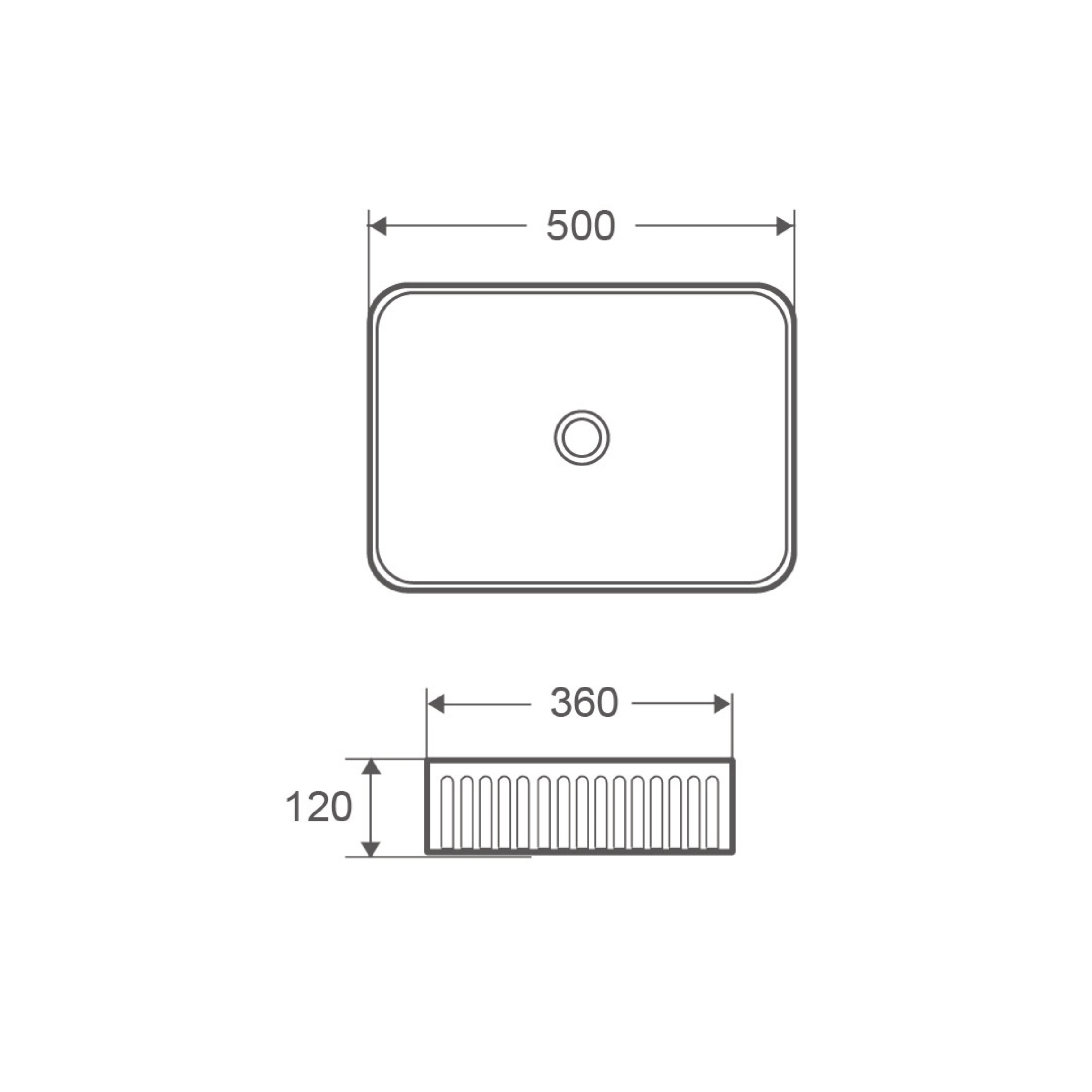 Lavabo D'Appoggio Da 50x36 Cm Finitura Bianco Lucido - Dabicasa