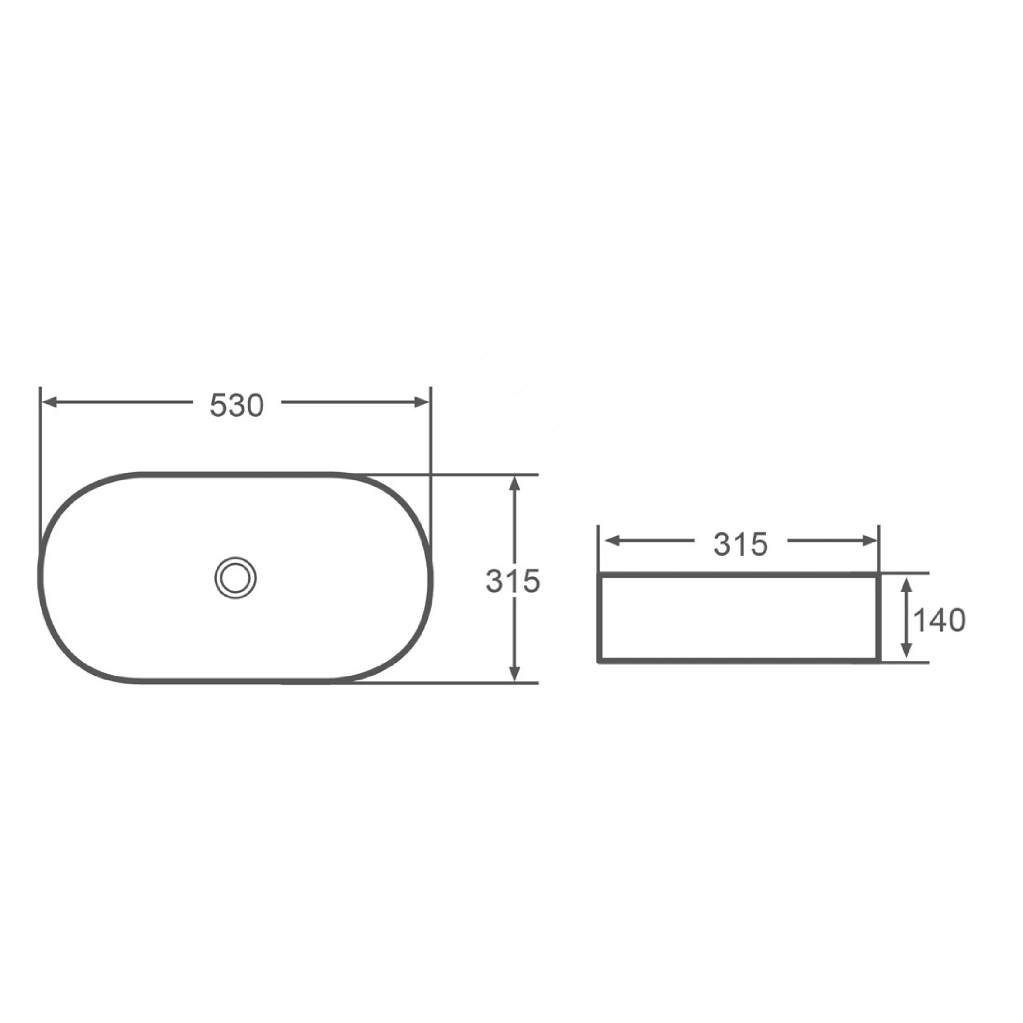 Lavabo D'Appoggio Da 53x31,5 Cm Finitura Bianco Lucido - Dabicasa