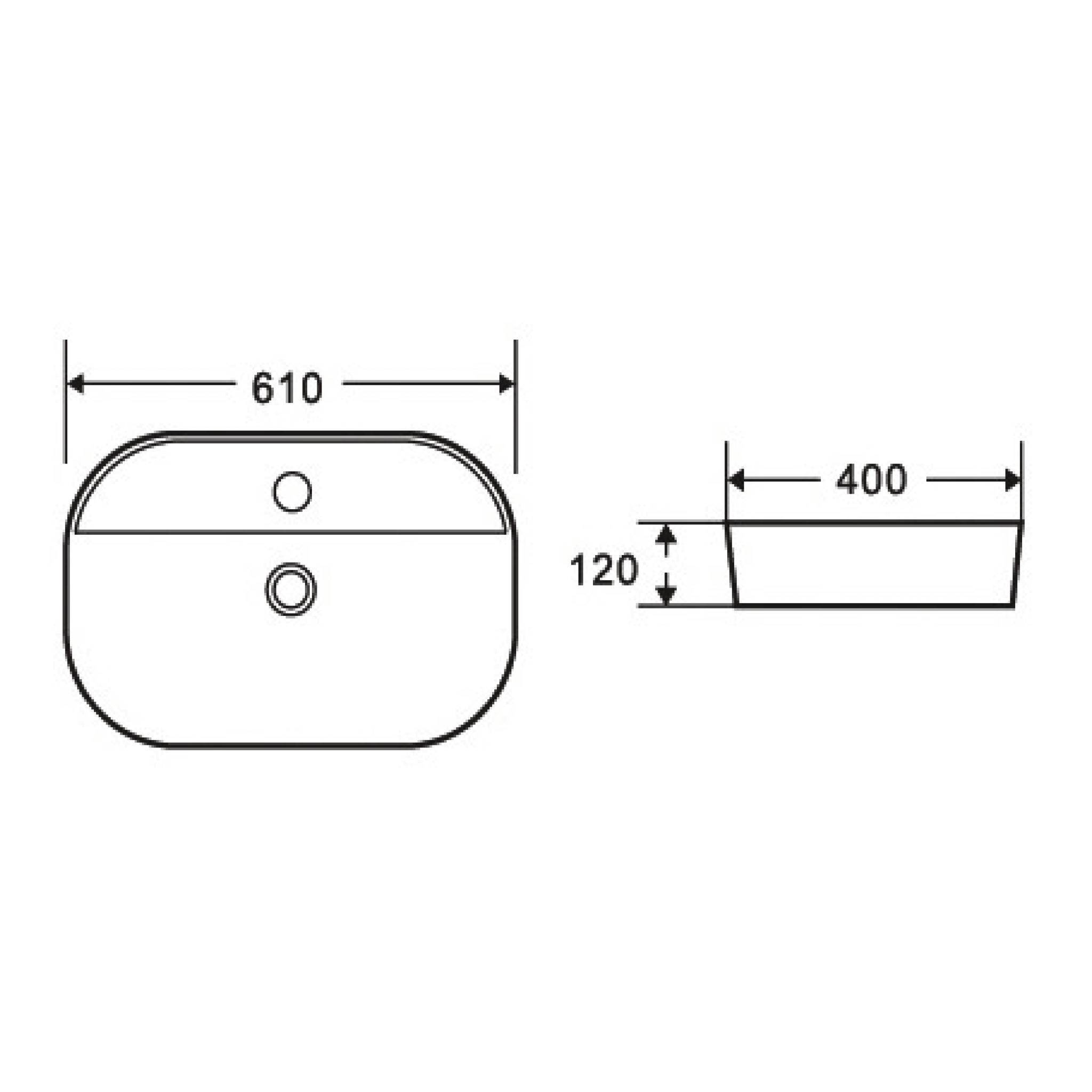 Lavabo D'Appoggio Da 61x40 Cm Finitura Bianco Lucido - Dabicasa
