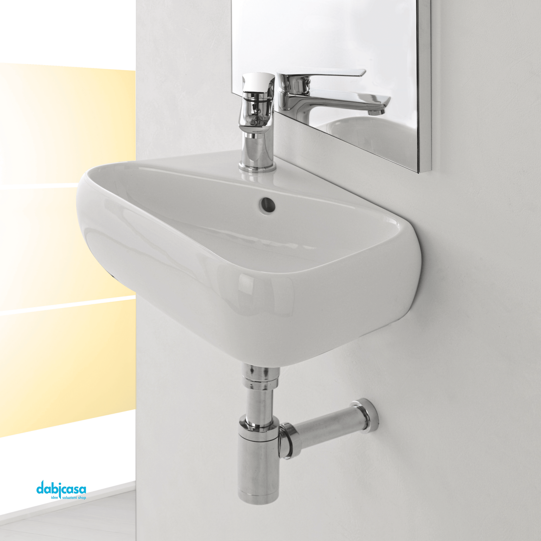 Lavabo D'Appoggio O Sospeso Da 35x27,5 Bianco Lucido - Dabicasa