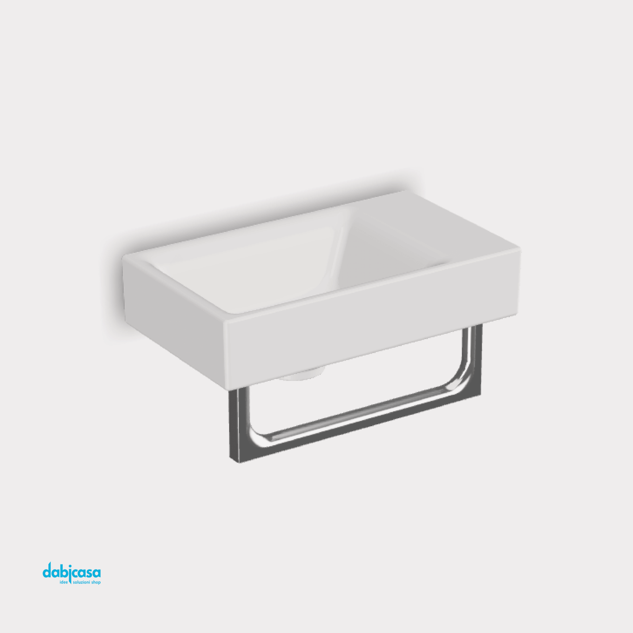 Lavabo D'Appoggio Salvaspazio 40x23 Cm Bianco Lucido - Dabicasa