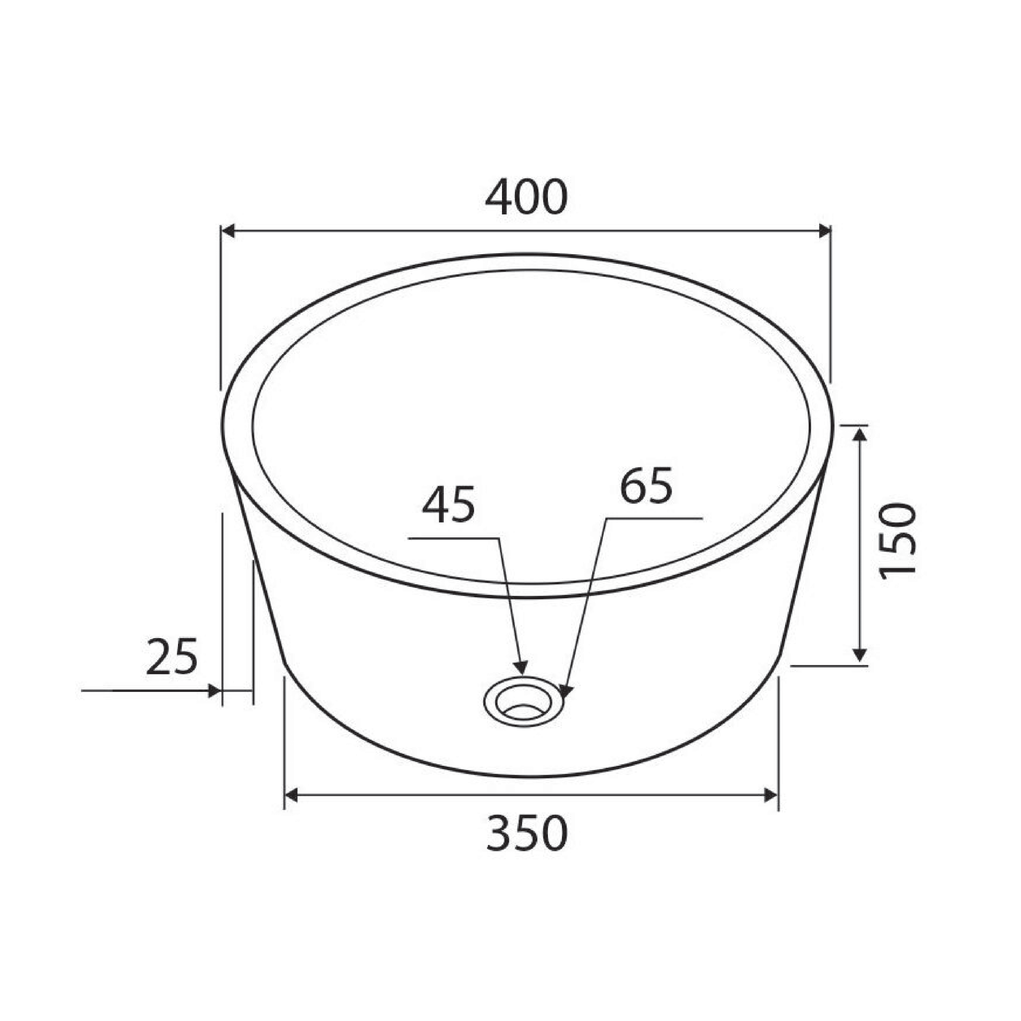 Lavabo D'Appoggio "Timur" Da 40x15 Cm Finitura Nero - Dabicasa