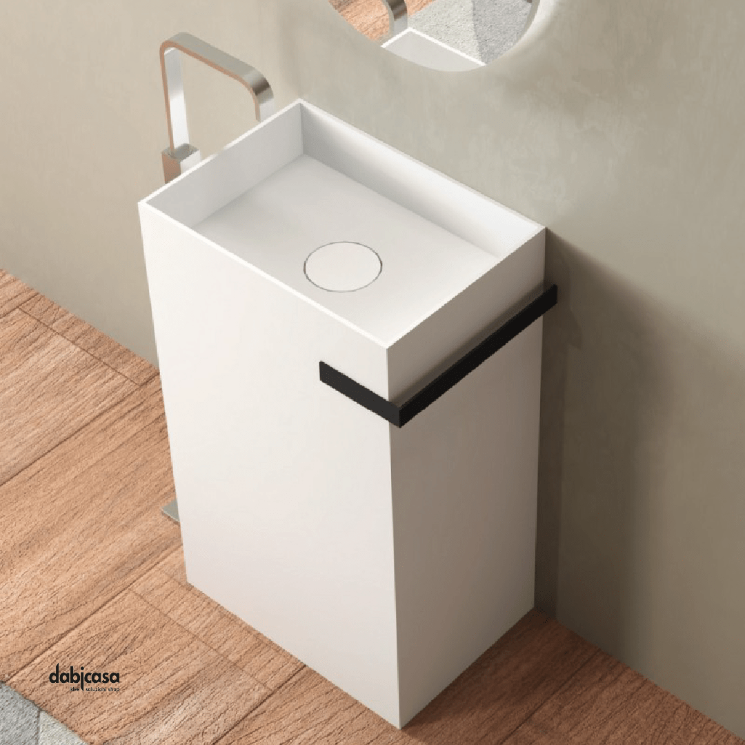 Lavabo Freestanding "Bajo" In ArtStone Finitura Bianco Opaco - Dabicasa