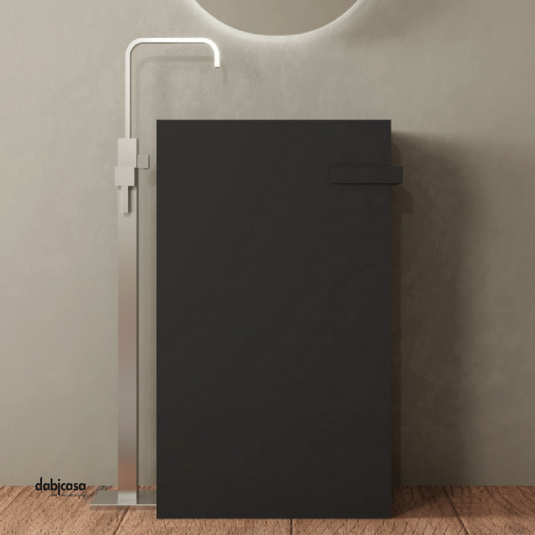 Lavabo Freestanding "Bajo" In ArtStone Finitura Nero Opaco - Dabicasa