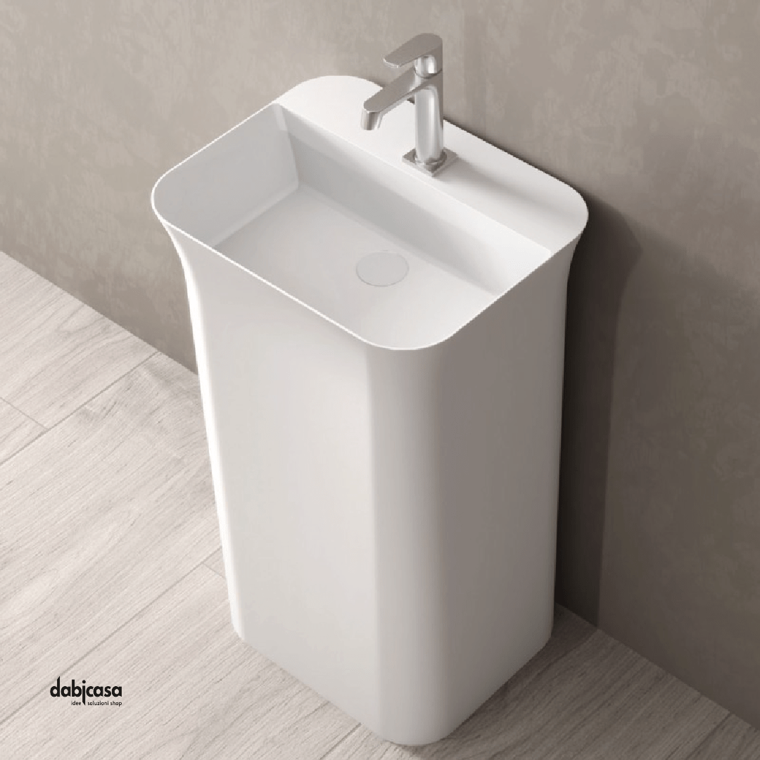 Lavabo Freestanding "Baker" In ArtStone Finitura Bianco Opaco - Dabicasa