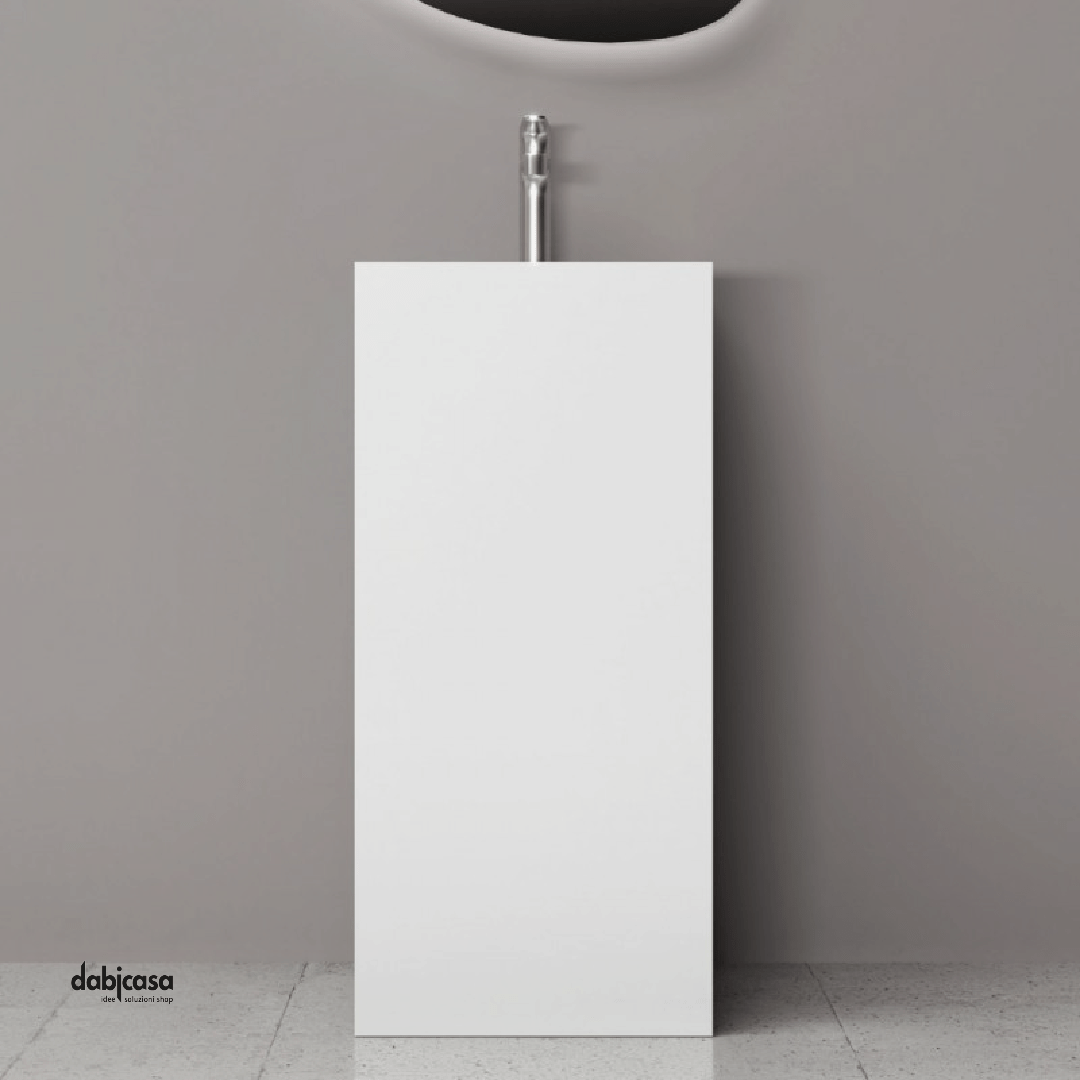 Lavabo Freestanding Quadrato "Zuri One" In ArtStone Finitura Bianco Opaco - Dabicasa