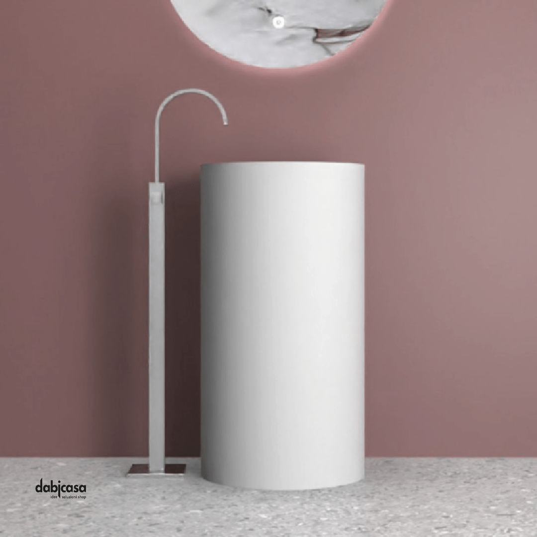 Lavabo Freestanding Tondo "Isto" In ArtStone Finitura Bianco Opaco - Dabicasa