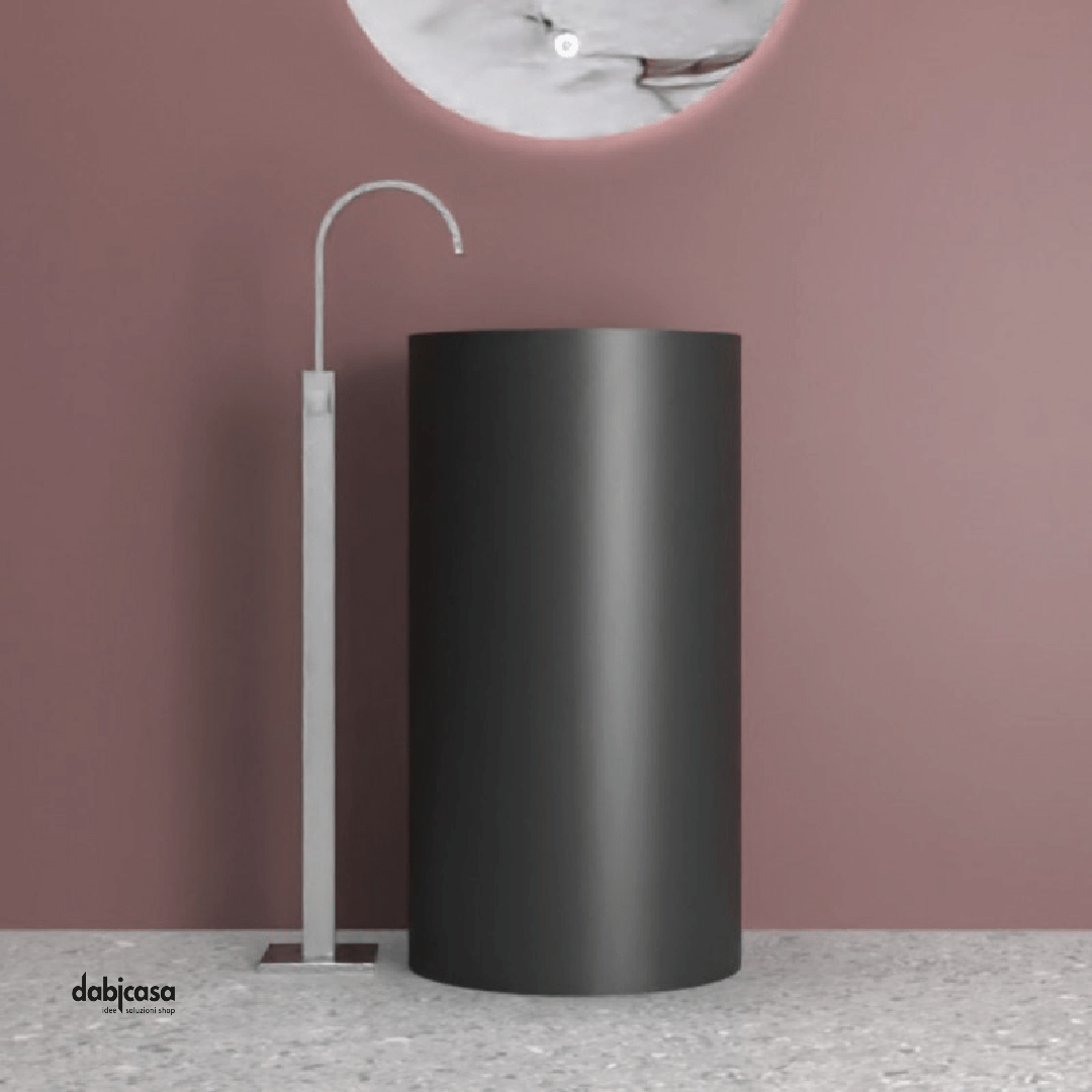 Lavabo Freestanding Tondo "Isto" In ArtStone Finitura Nero Opaco - Dabicasa