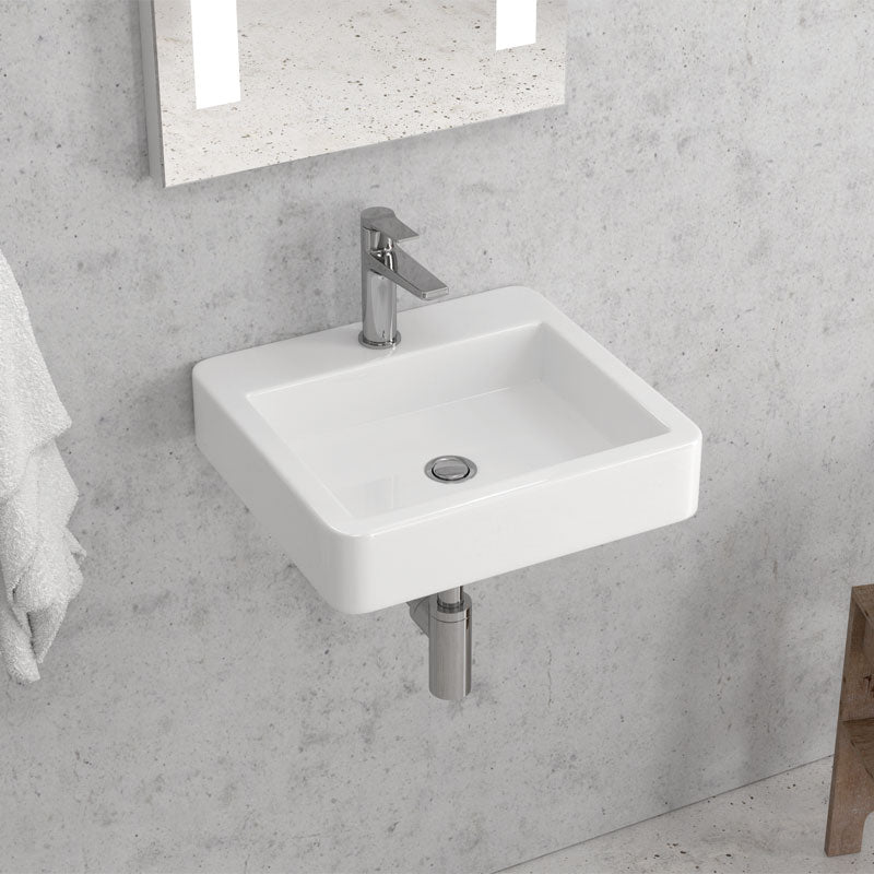 Lavabo Sospeso 45x42 Cm Karag Bianco Lucido - Dabicasa