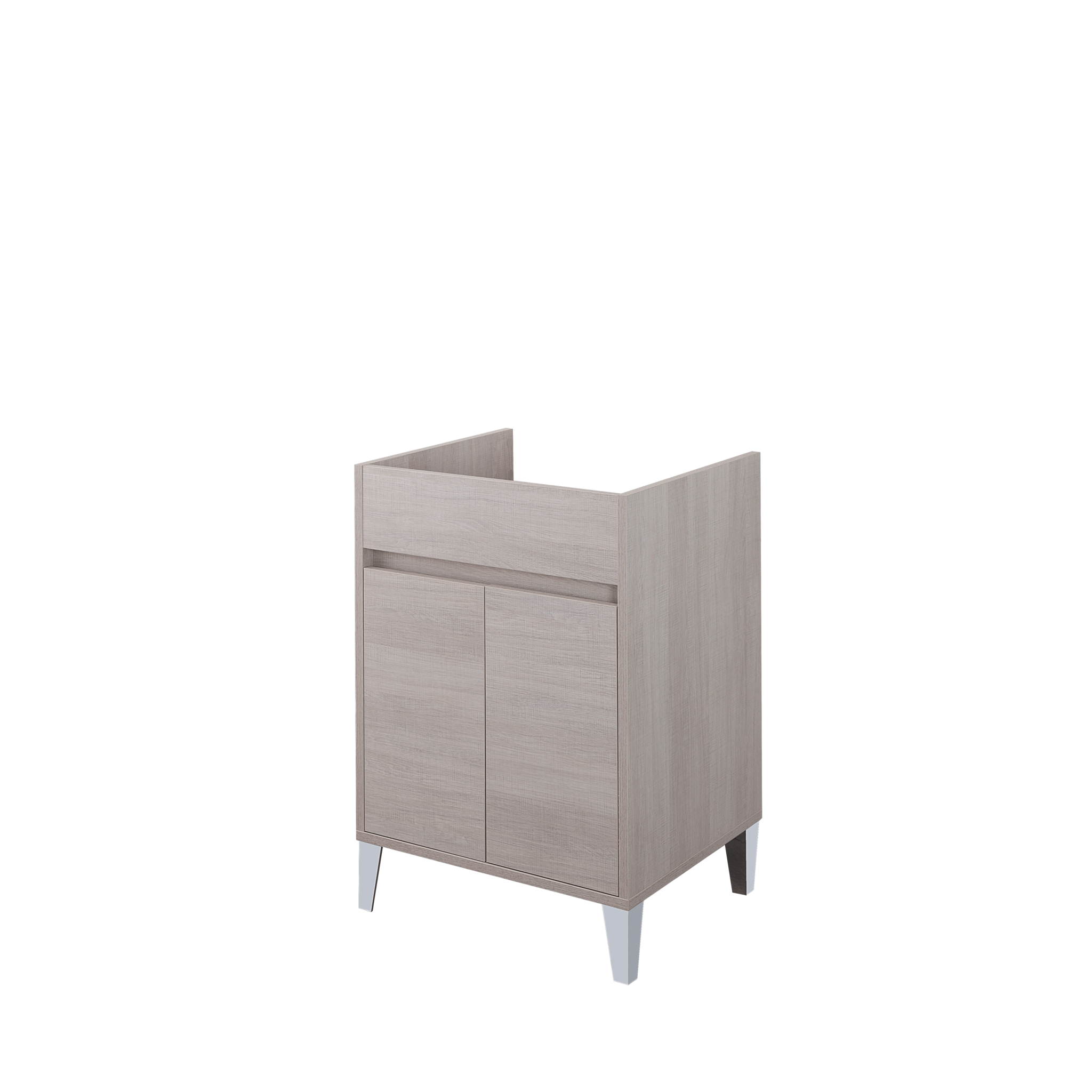 Lavatoio a Terra 60x50 Due Ante Con Vasca Feridras "Lavanderia" Rovere Chiaro - Dabicasa