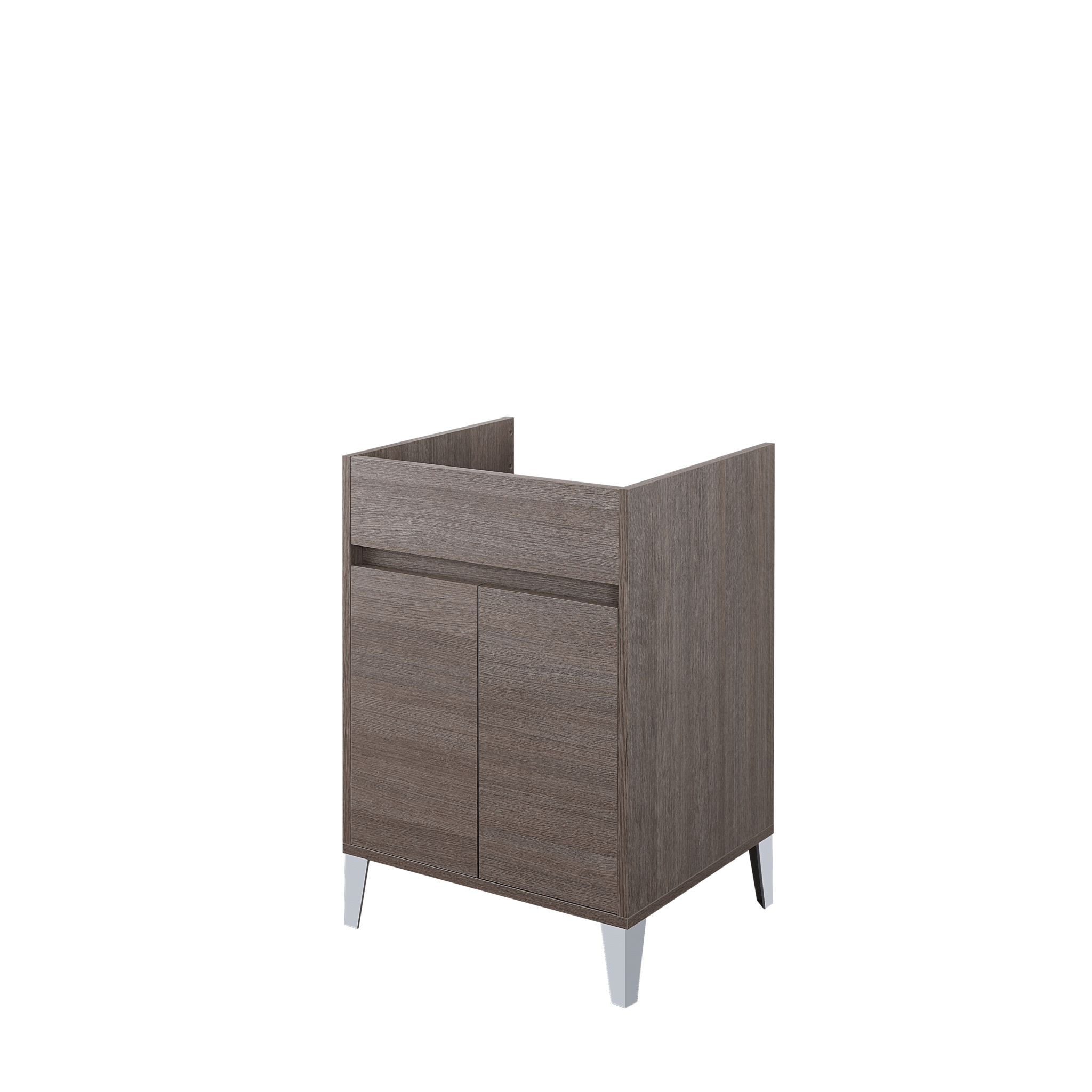 Lavatoio a Terra 60x50 Due Ante Con Vasca Feridras "Lavanderia" Rovere Scuro - Dabicasa