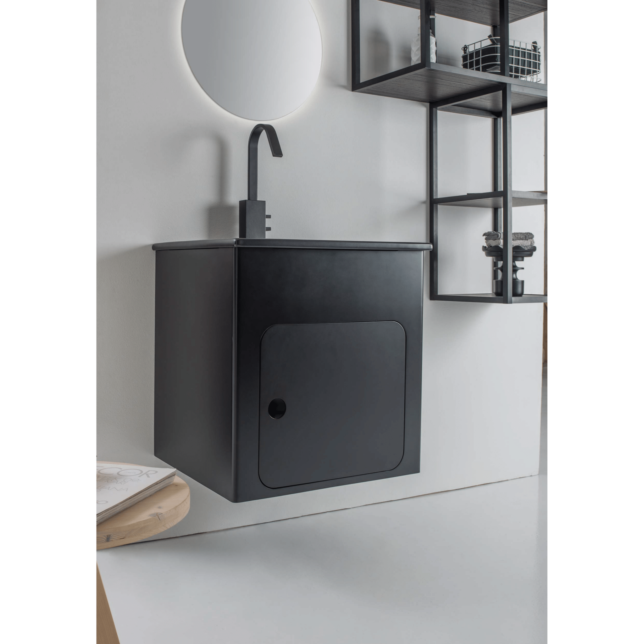 Lavatoio Sospeso Monoblocco 52x50 Un'Anta Con Vasca Xilon "Alluminium" - Dabicasa