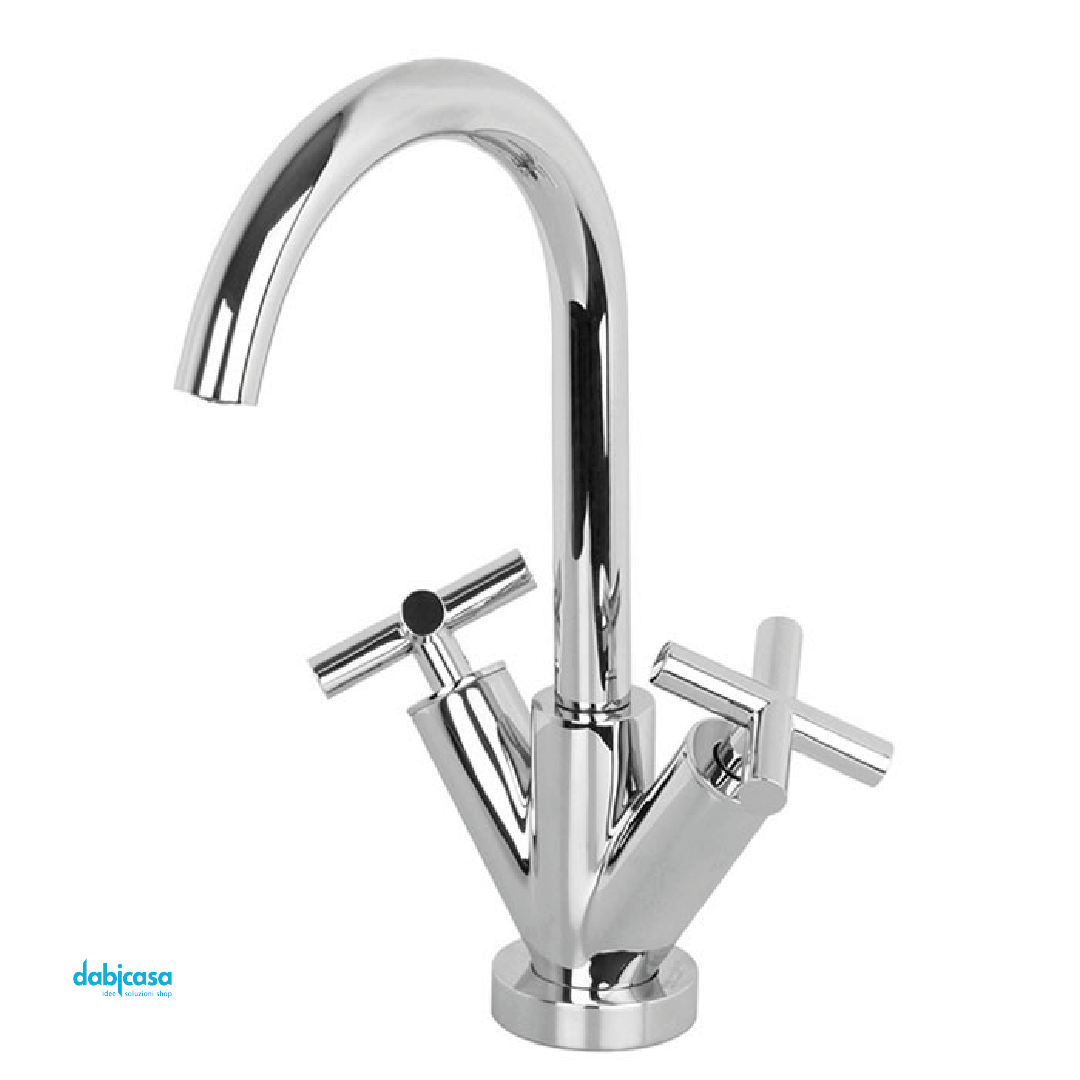 Fima Frattini "Maxima" Miscelatore Lavabo C/Canna Girevole Scarico Click-Clack Finitura Cromo Lucido