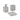 Set 3 Accessori D'Appoggio Gedy "Quadrotto" Grigio
