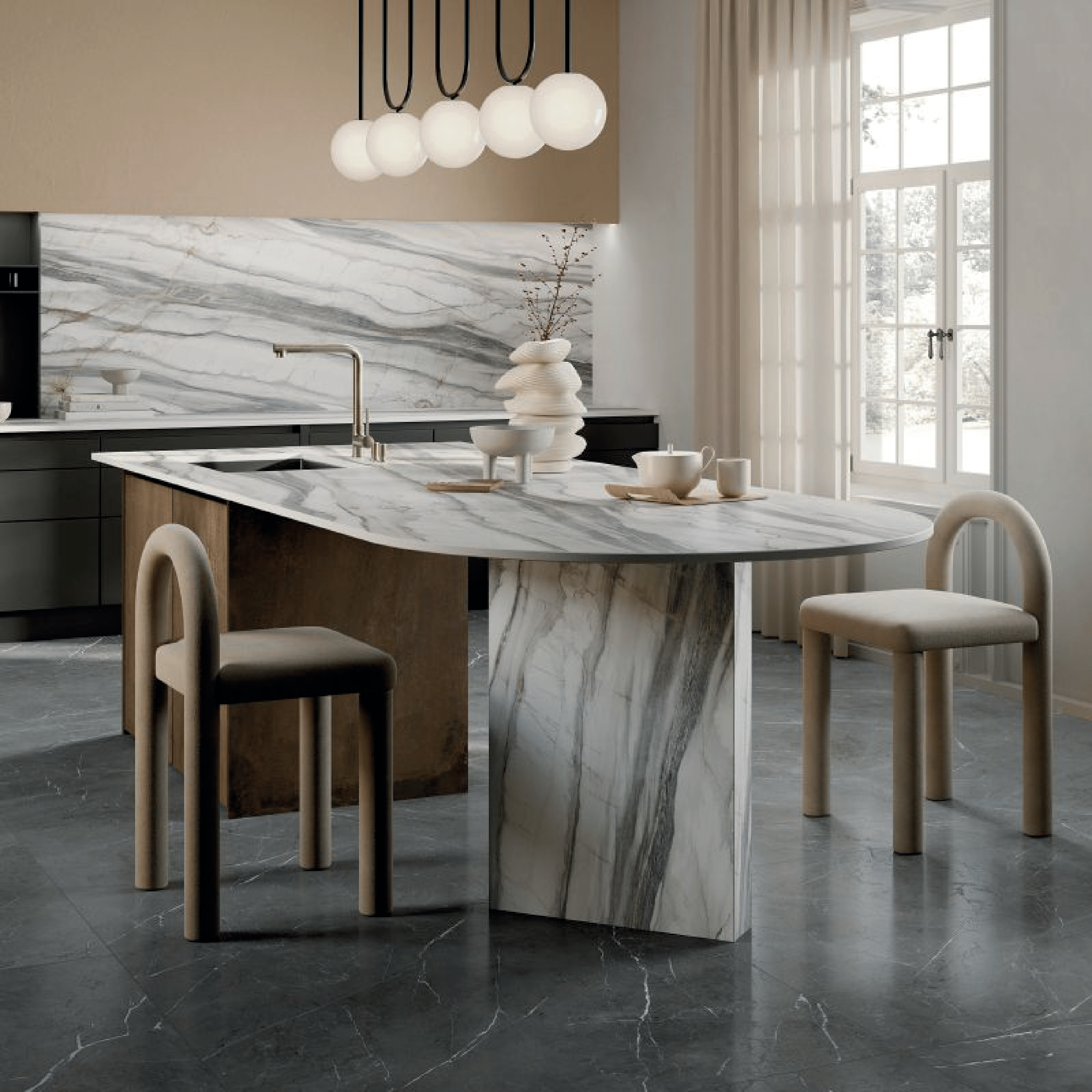 Abk Group Industrie Ceramiche Rettificato 60x120 Cm "Sensi 900" Stone Grey Lux