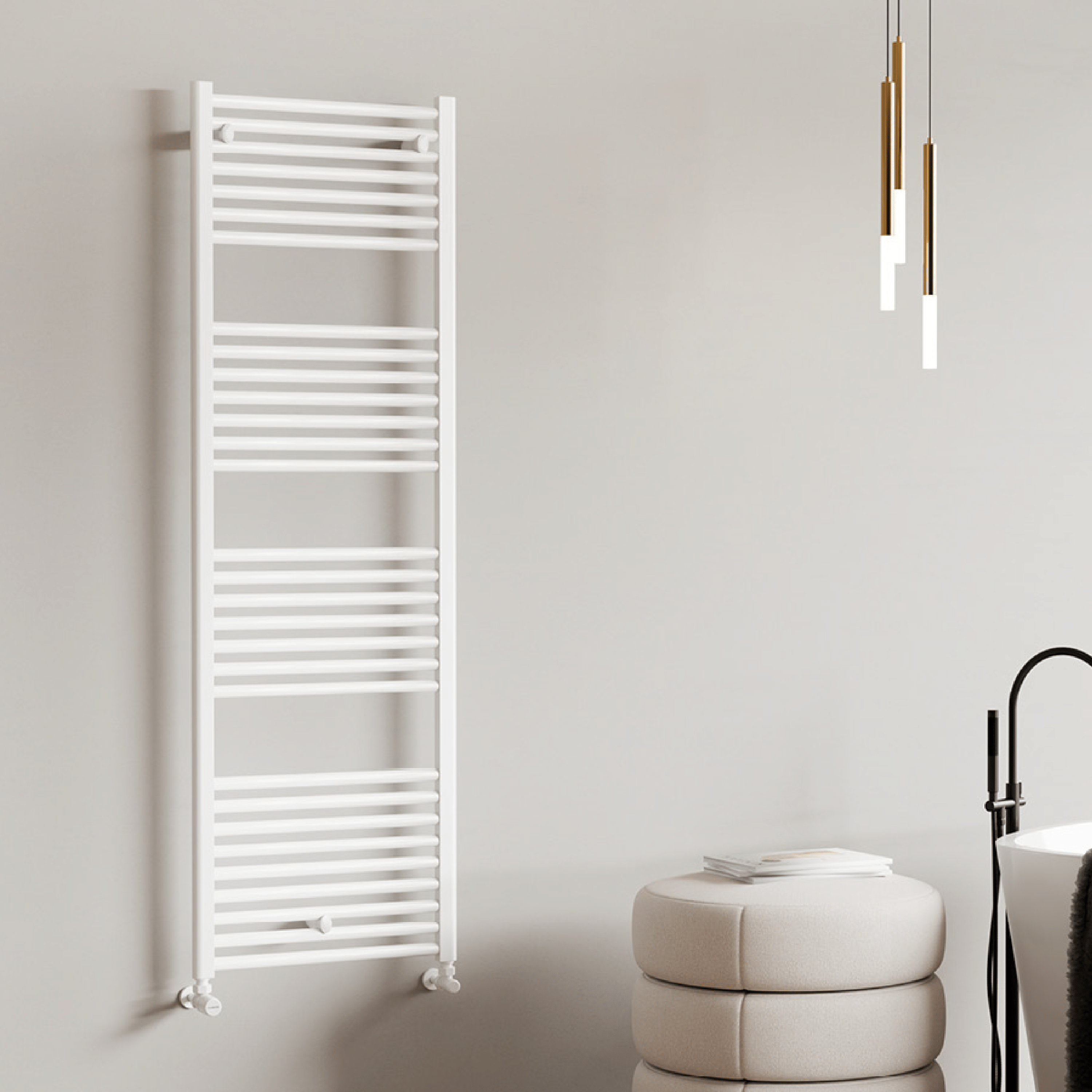 Termoarredo Scaldasalviette Dritto 116x50 Interasse 45 Cordivari "Lisa 22" Bianco