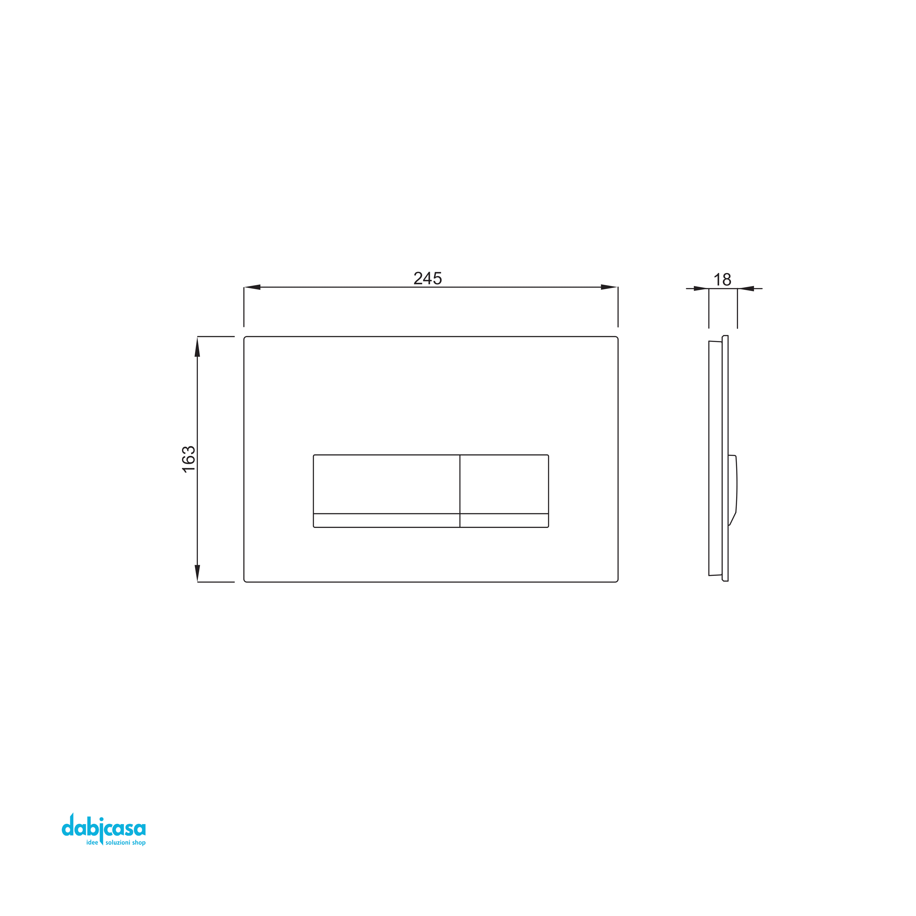 Schwab "Magnus" Placca Di Azionamento Doppio Pulsante Finitura Bianco