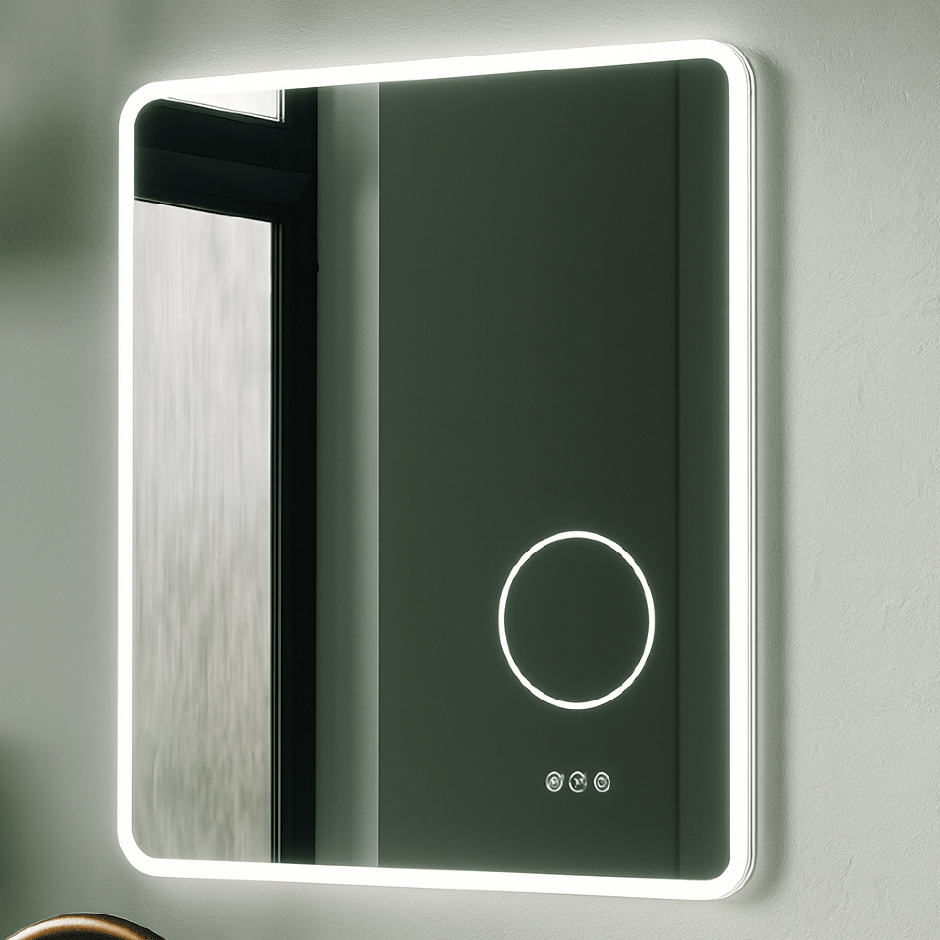 Specchio Rettangolare Illuminazione Frontale 120x70 Con Touch Accensione e Tasto Antifog "Etera"