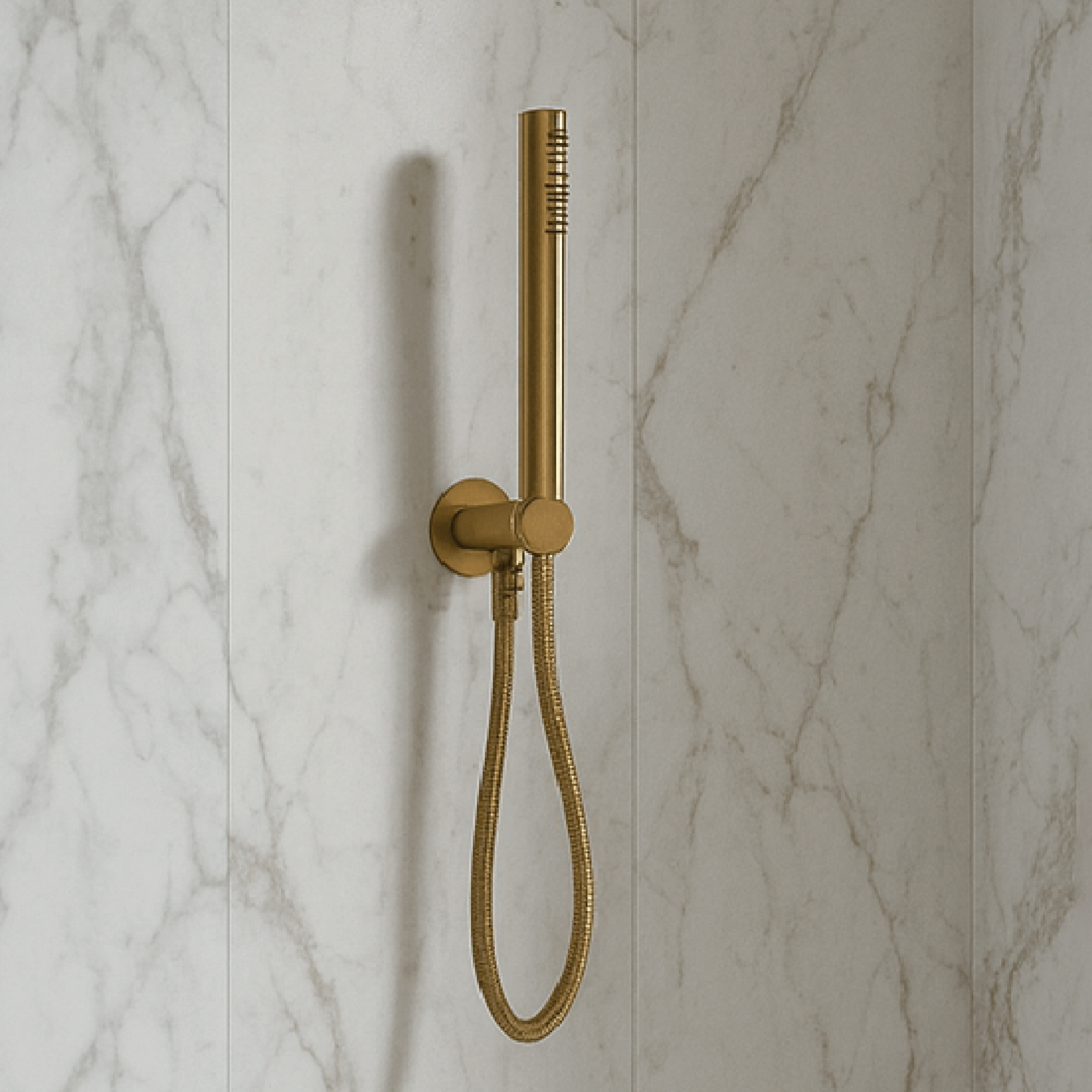 Kit Doccetta Tondo Con Presa Acqua Flessibile "Ré" Oro Etrusco