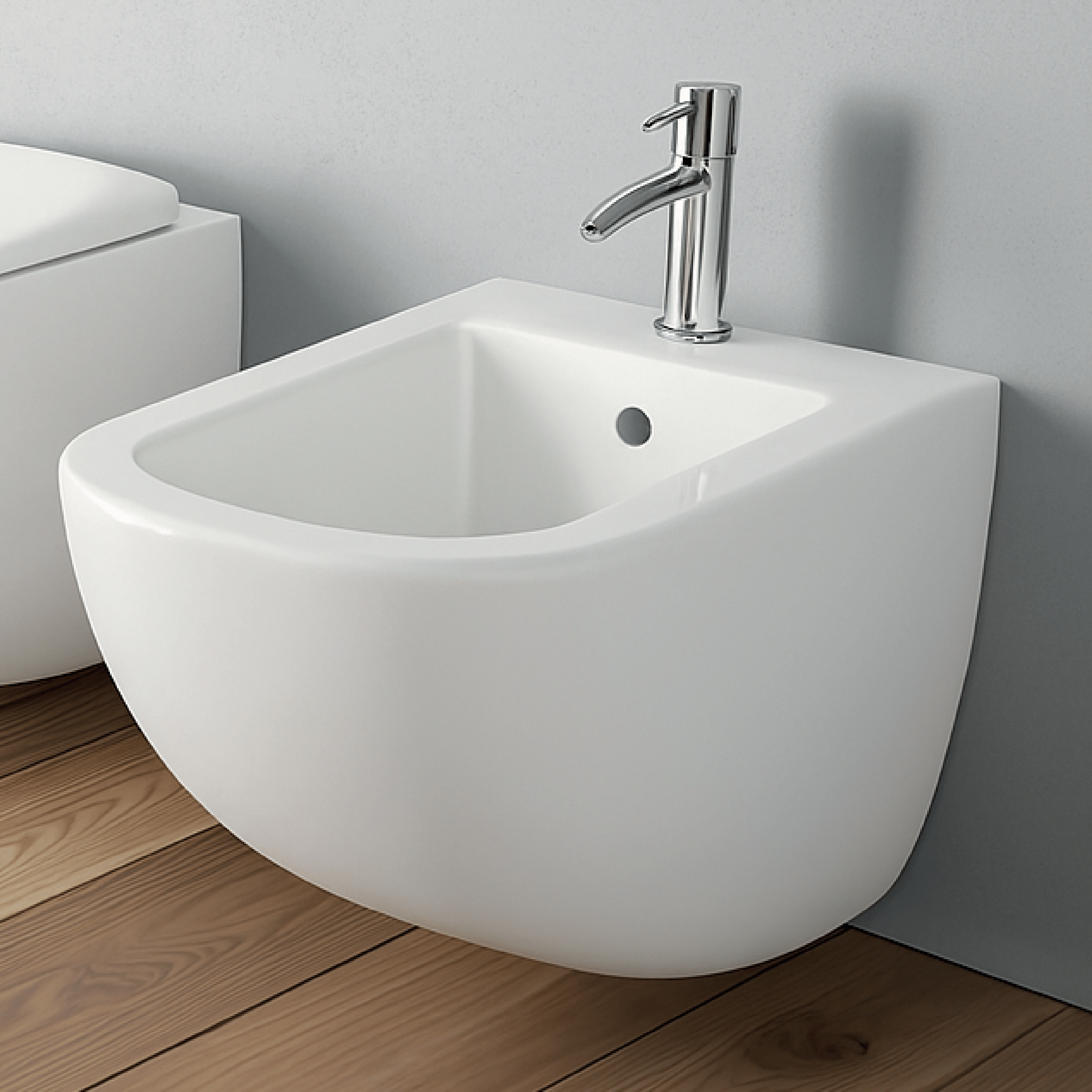 Bidet Sospeso Ceramica Cielo "Fluid" Bianco Lucido
