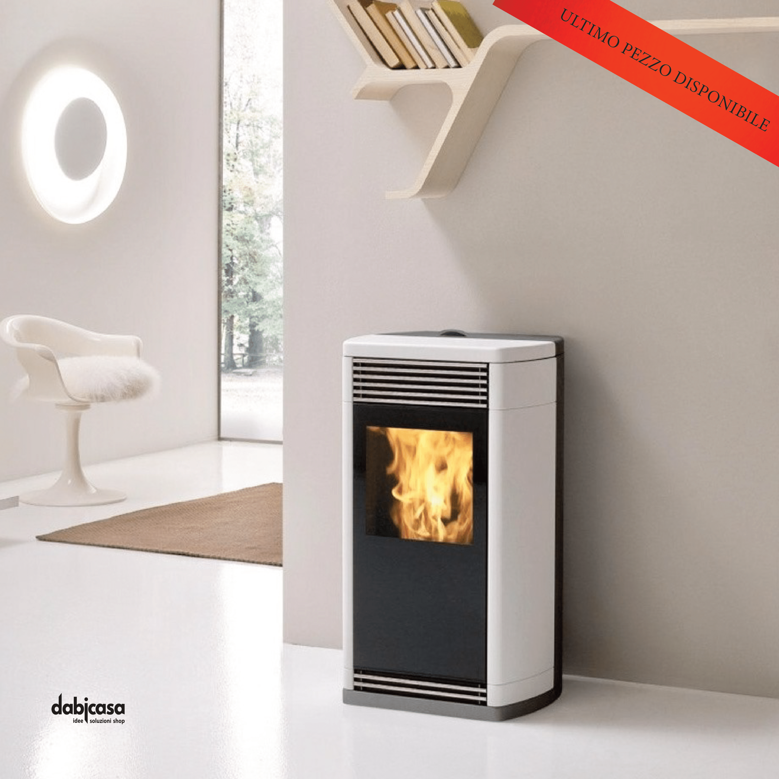 Edilkamin "Flexa" Stufa Idro Pellet 8 kw Colore Bianco