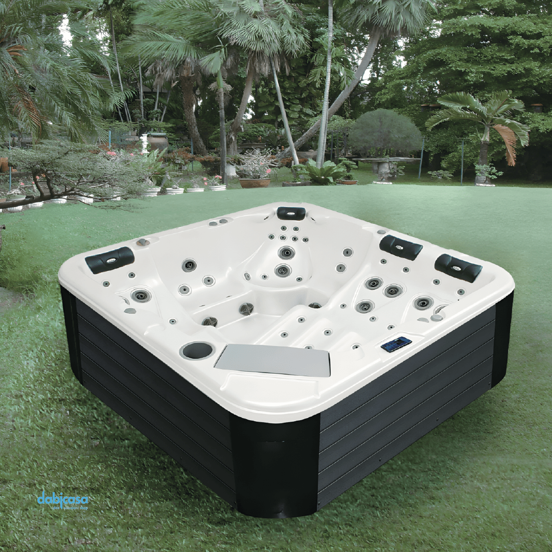 Mini Piscina "Alvor" Da 228x228 Interno Midnight Opal Rivestimento Esterno Grey - Dabicasa