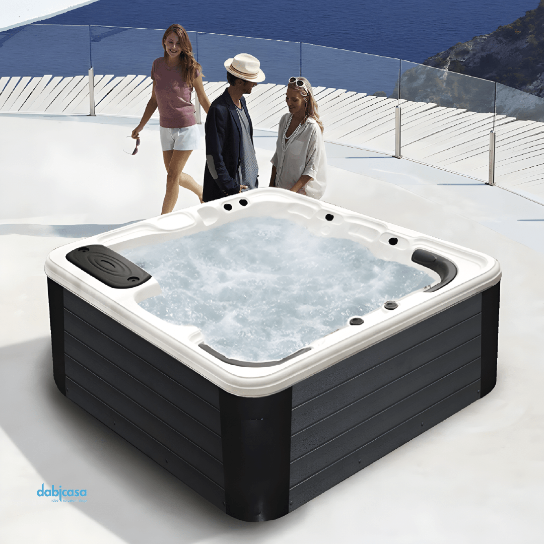 Mini Piscina "Cuba" Da 231x231 Cm Interno Midnight Opal Rivestimento Esterno Grey - Dabicasa