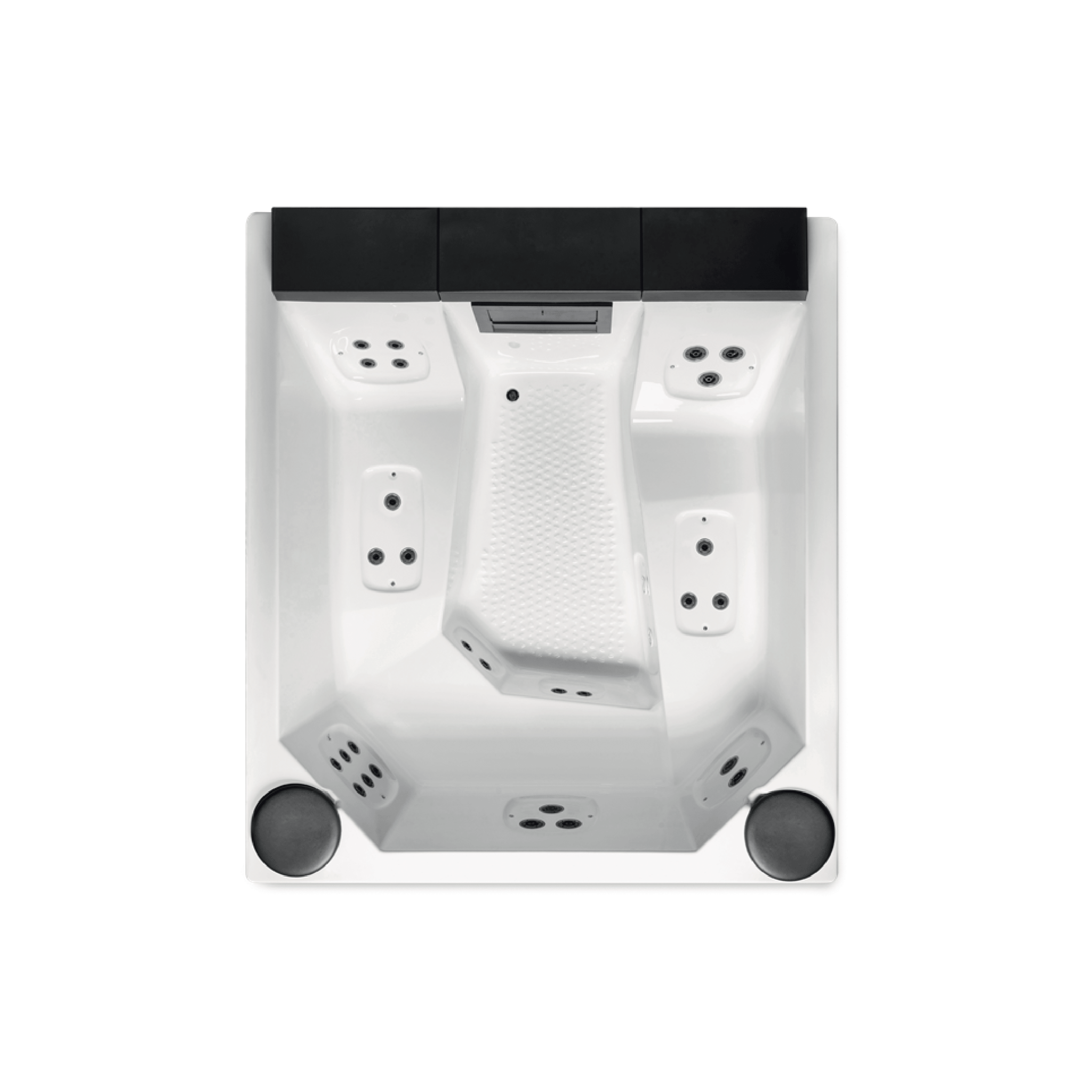 Mini Piscina Idromassaggio Angolare 212x190 Gruppo Tre S "Quarz Light 212" Bianco Lucido/Grigio - Dabicasa