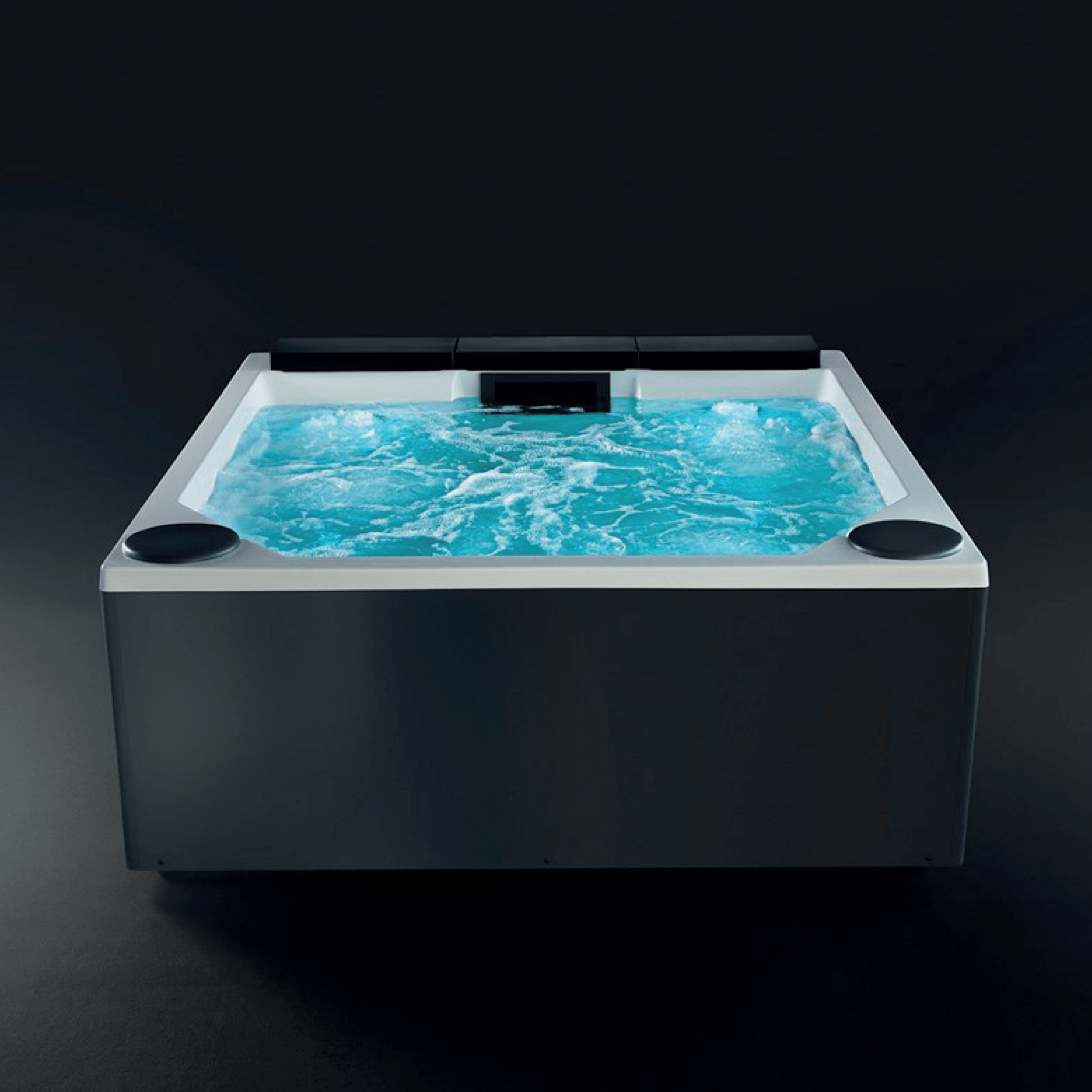 Mini Piscina Idromassaggio Angolare 235x215 Gruppo Tre S "Quarz Light 235" Bianco Lucido/Grigio - Dabicasa