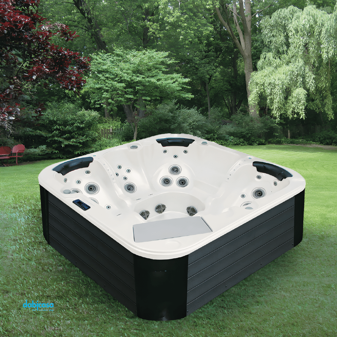 Mini Piscina "Wasaga" Da 191x191 Cm Interno Midnight Opal Rivestimento Esterno Grey - Dabicasa