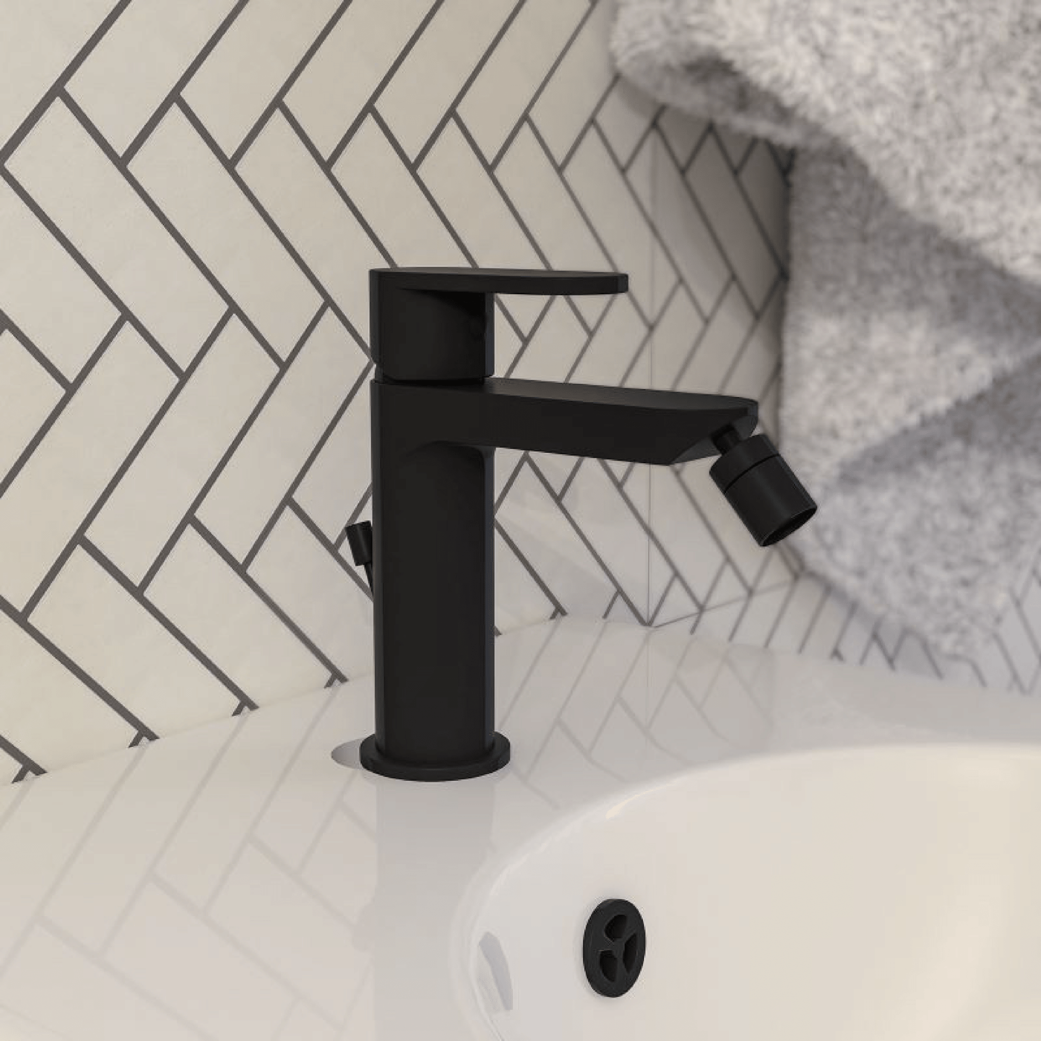 Miscelatore Bidet Con Scarico Ercos "Versilia" Nero Opaco - Dabicasa