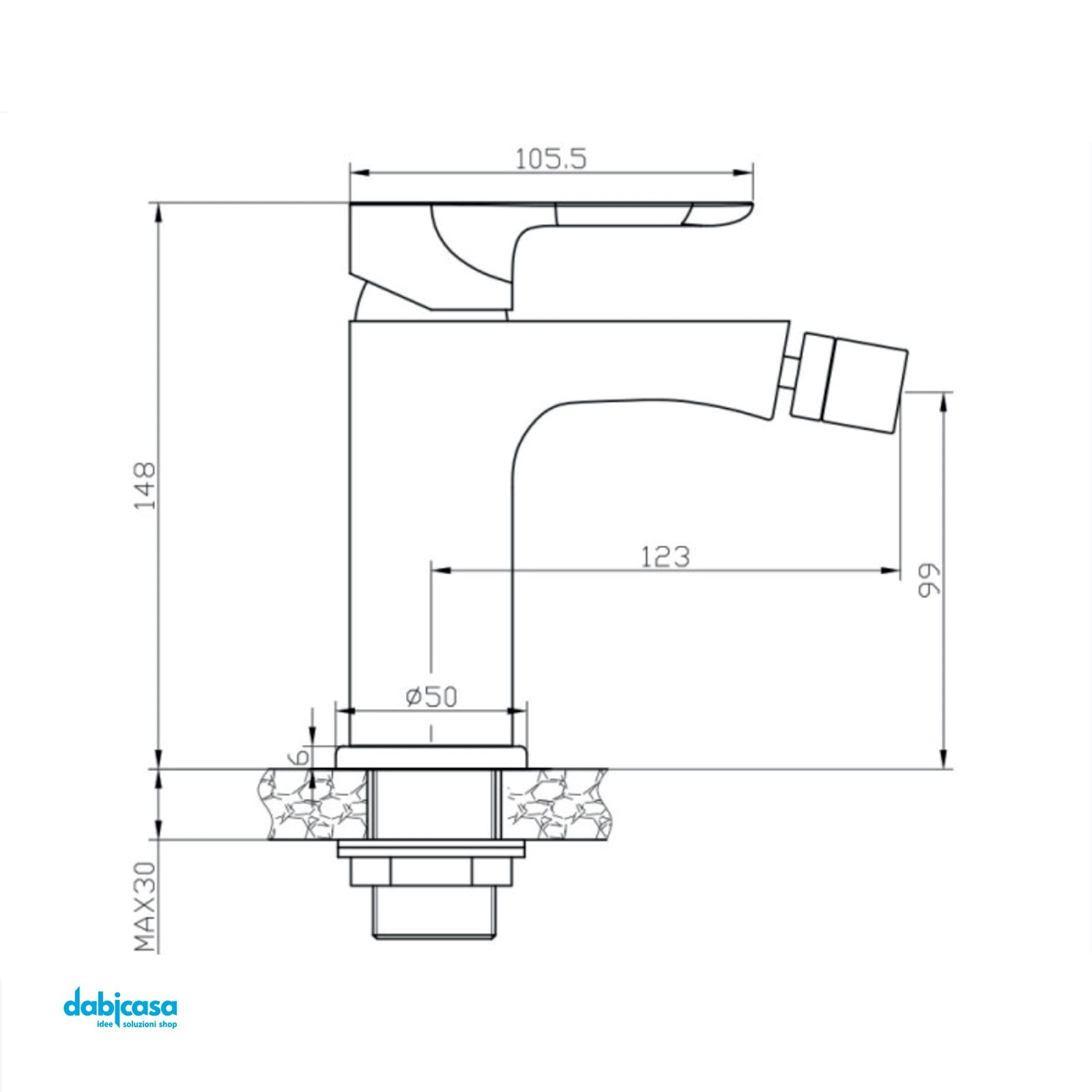 Miscelatore Bidet " Kreo" Con Scarico Click - Clack - Dabicasa