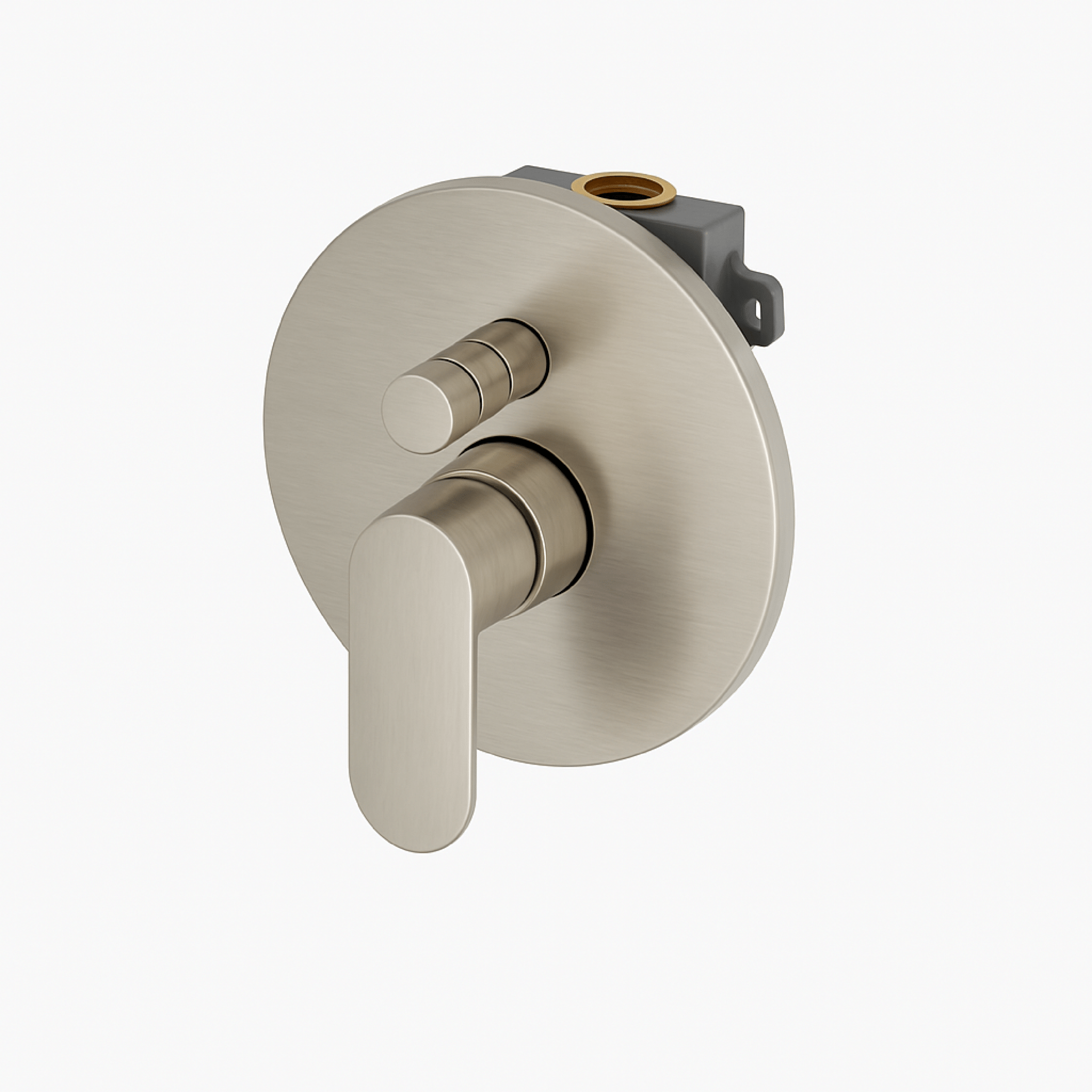 Miscelatore Doccia Ad Incasso Con Deviatore Manuale a 2 Vie Gattoni Rubinetteria "H2OMIX 7000" Nickel Spazzolato - Dabicasa