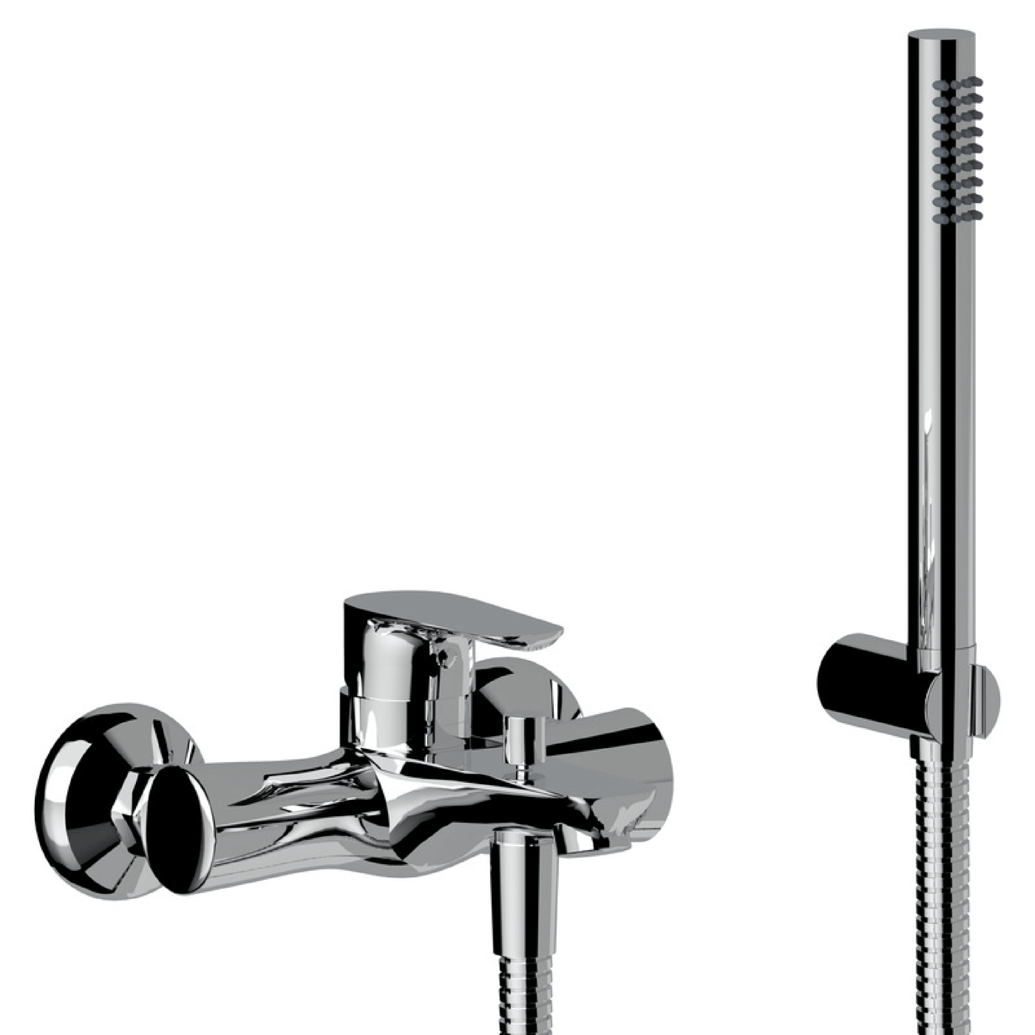 Miscelatore Esterno Vasca Con Kit Doccia e Deviatore a 2 Vie Ercos "EcoStyle" Cromo Lucido - Dabicasa