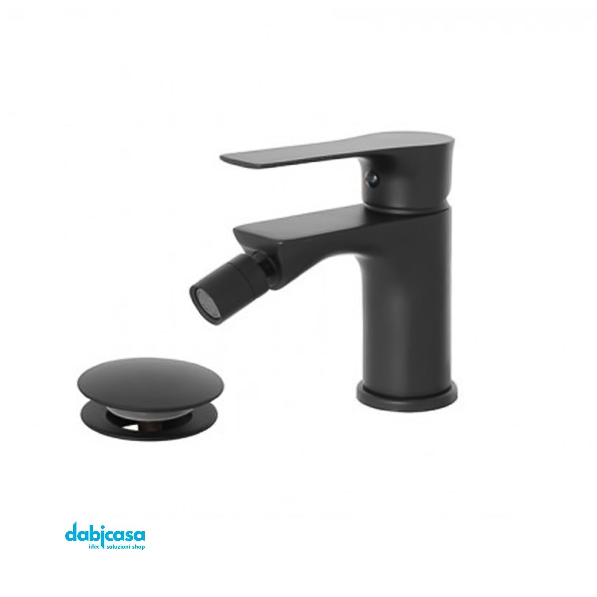 Miscelatore "Flat" Bidet Nero Opaco C/Scarico Click - Clack - Dabicasa