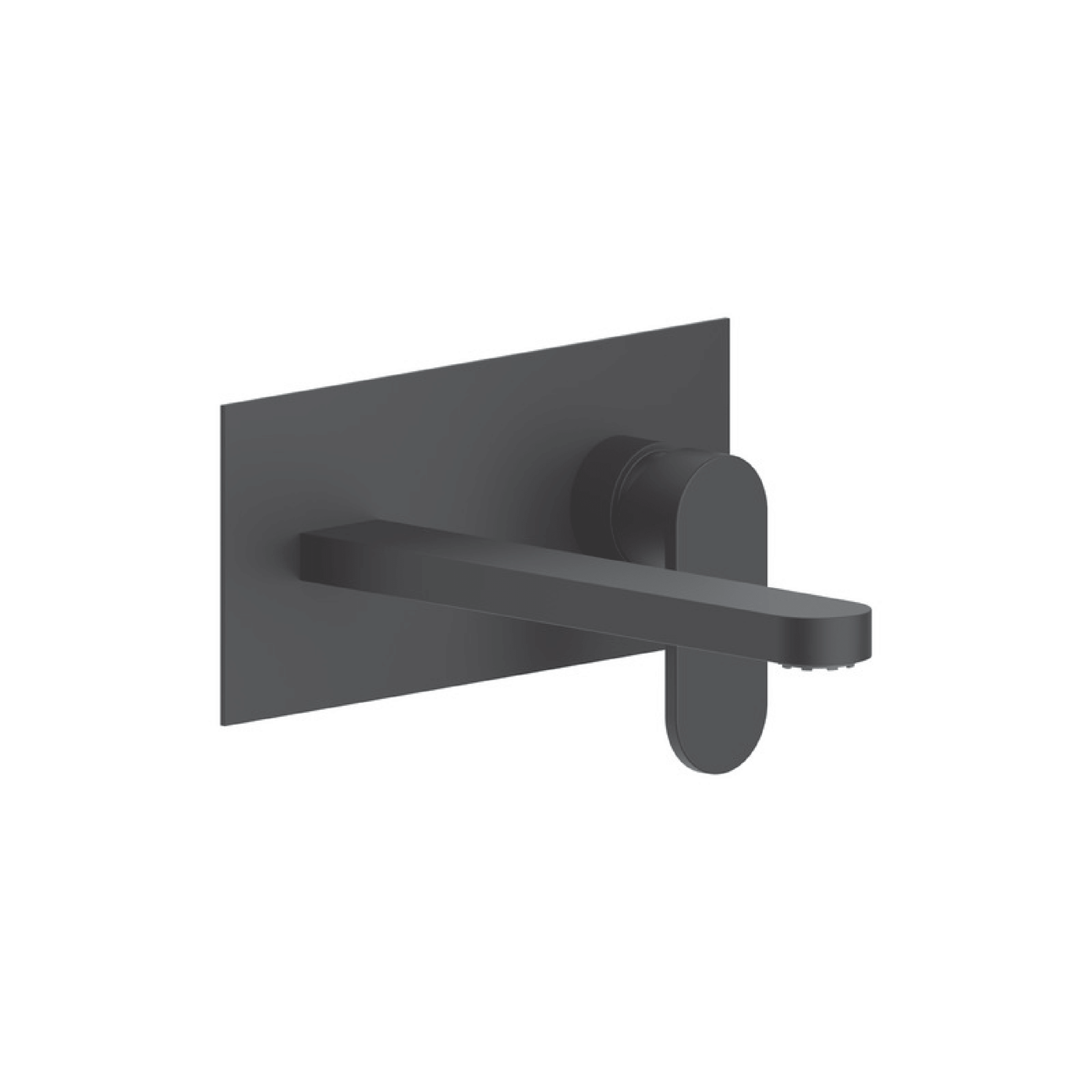 Miscelatore Lavabo a Parete Con Bocca Di Erogazione Da 22,5 Cm Ercos "Versilia" Nero Opaco - Dabicasa