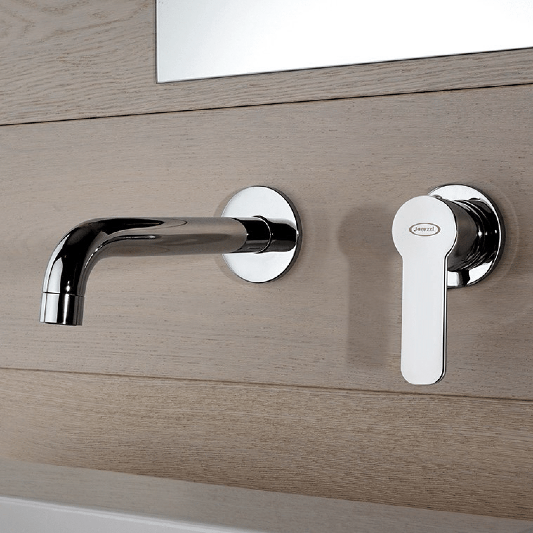 Miscelatore Lavabo a Parete Senza Piastra Bocca Di Erogazione Da 20 Cm Jacuzzi Rubinetteria "Eolo" Cromo Lucido - Dabicasa