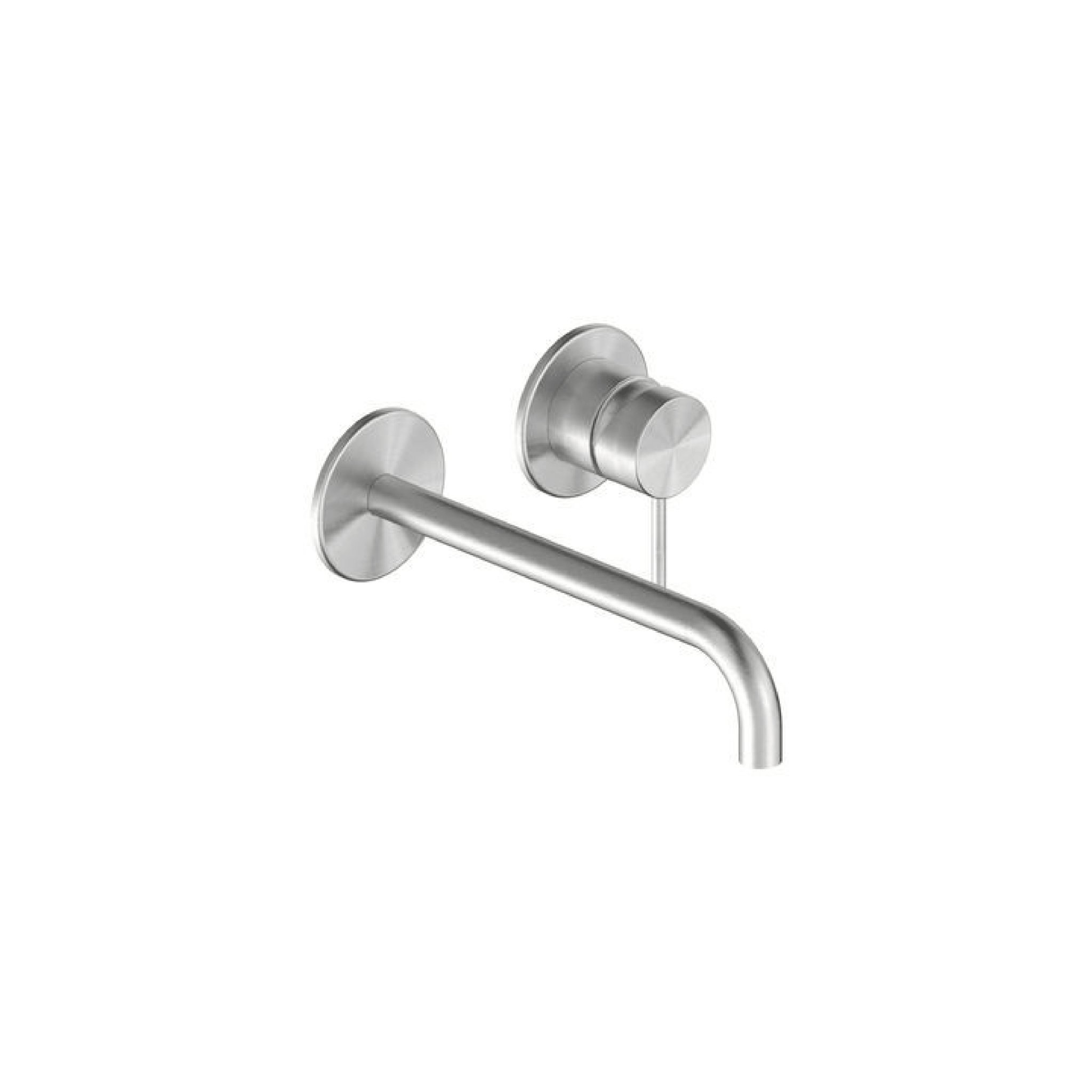 Miscelatore Lavabo a Parete Senza Piastra Con Bocca Di Erogazione Da 22,5 Cm Ercos "Stilox" Inox Spazzolato - Dabicasa