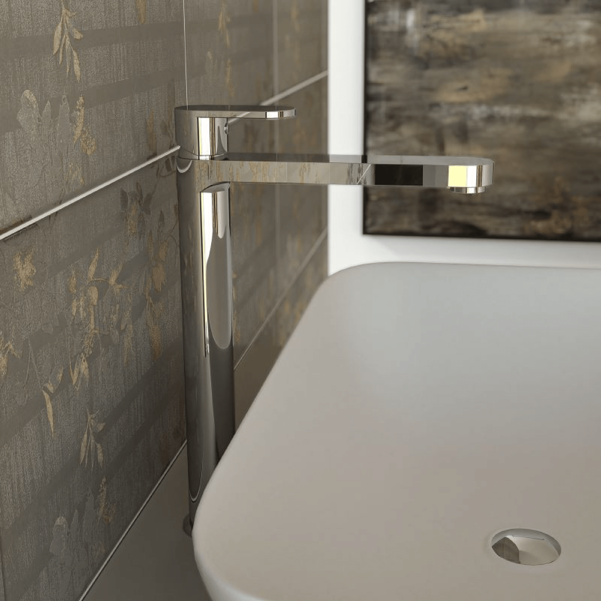Miscelatore Lavabo Alto Senza Scarico Automatico Ercos "Versilia" Cromo Lucido - Dabicasa