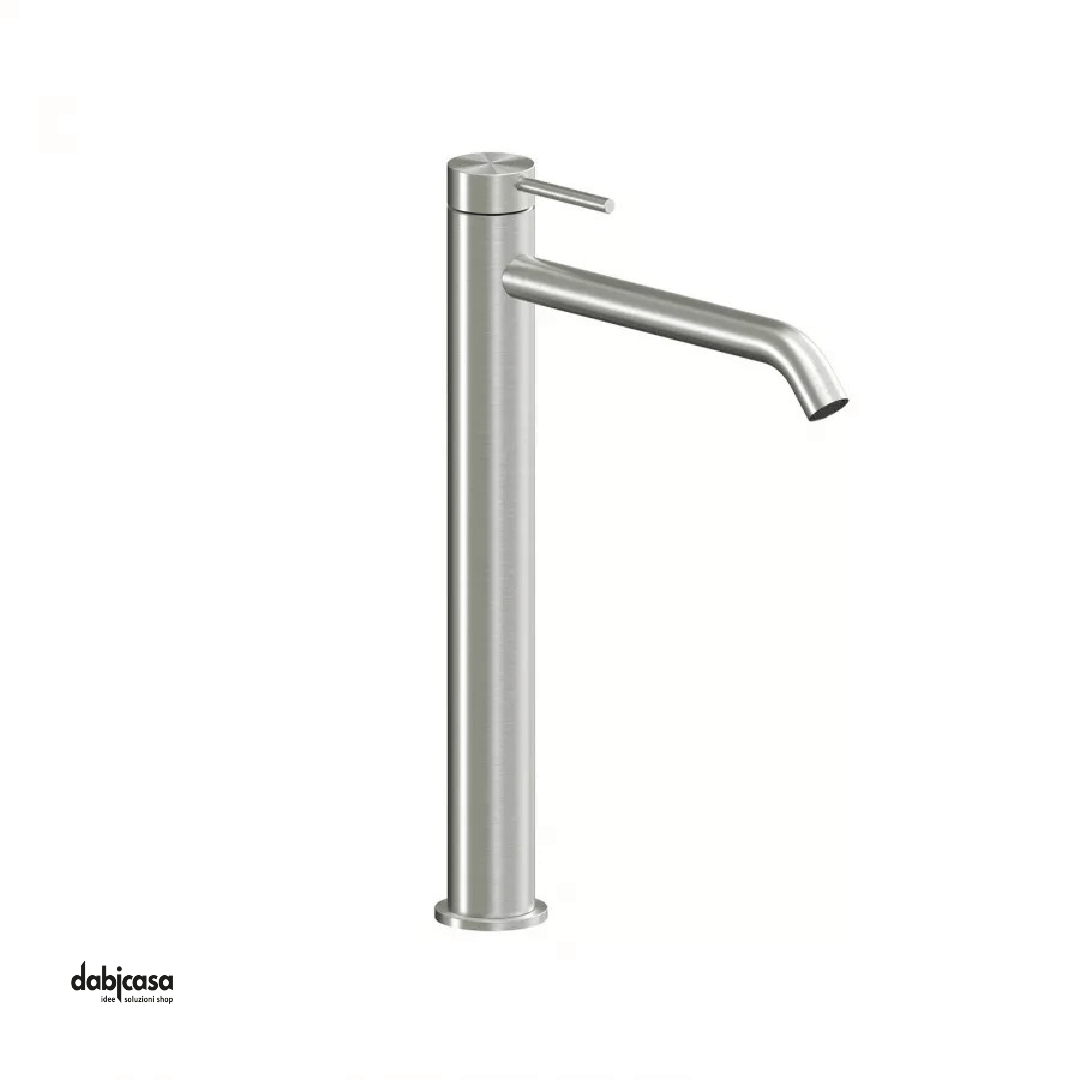 Miscelatore Lavabo Alto "Steel" In Acciaio Inox 316L Spazzolato Senza Scarico - Dabicasa