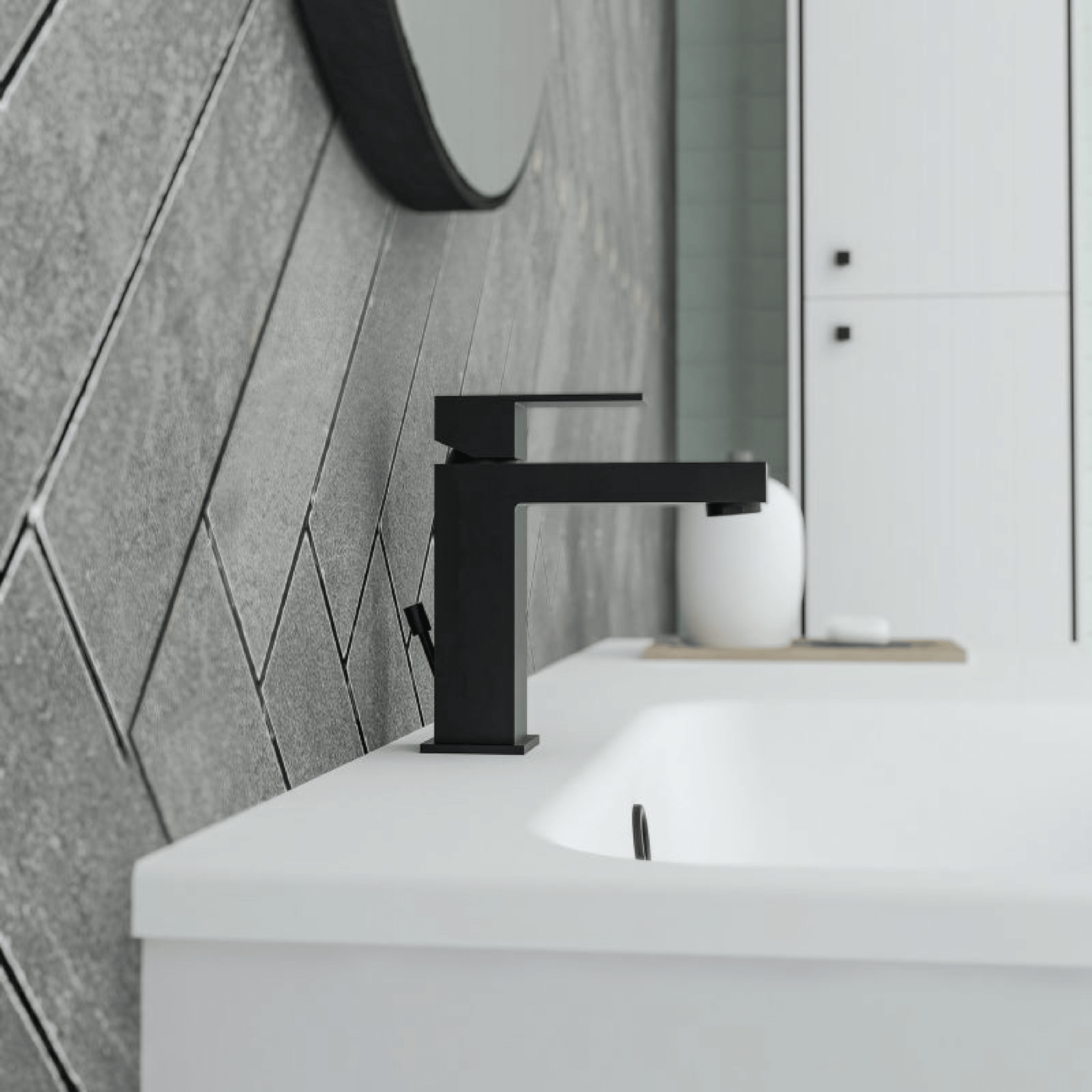 Miscelatore Lavabo Con Scarico Ercos "Italia R" Nero Opaco - Dabicasa
