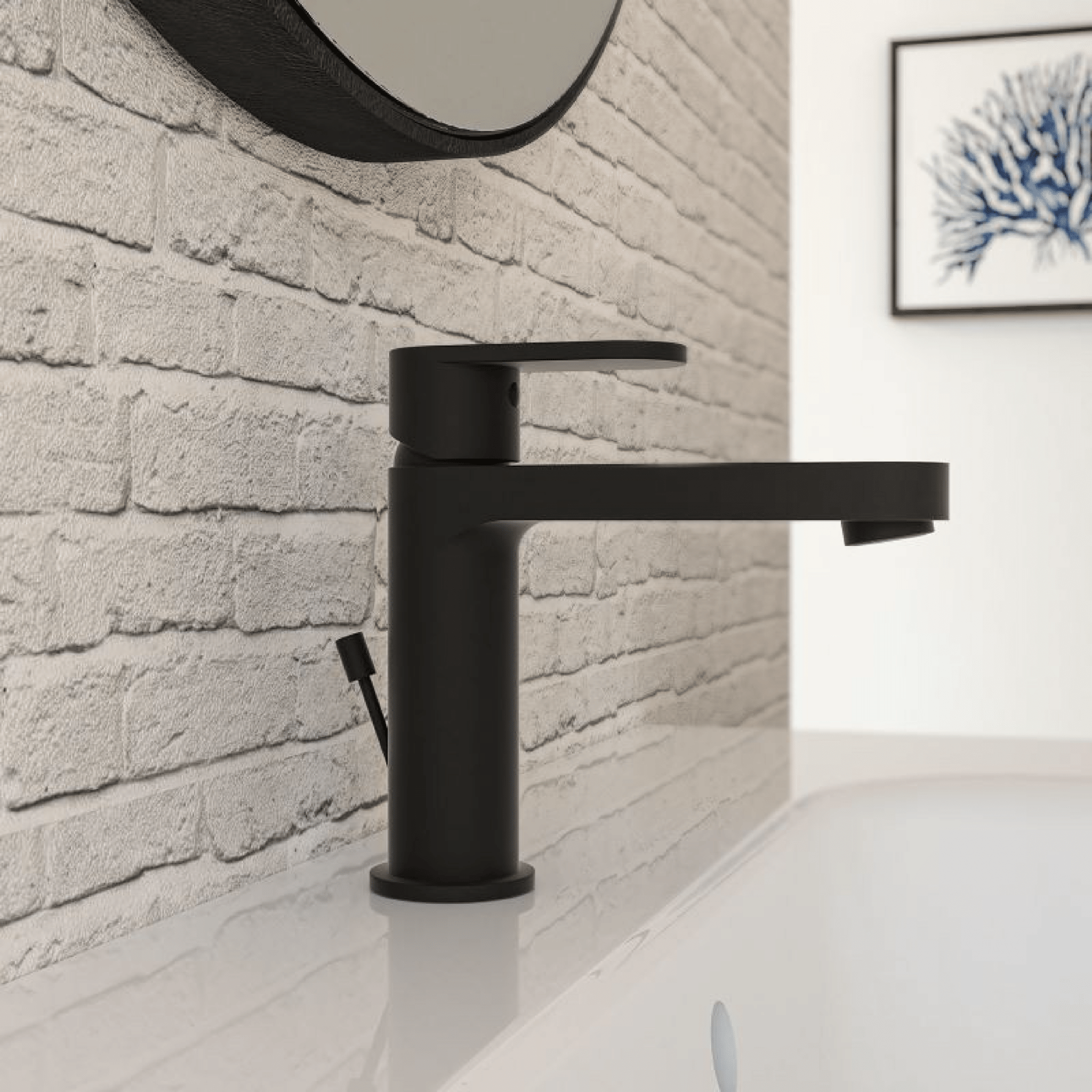 Miscelatore Lavabo Con Scarico Ercos "Versilia" Nero Opaco - Dabicasa